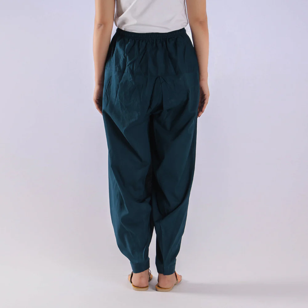 Prussian Blue - Cotton Elasticated Salwar for Women - Image 4