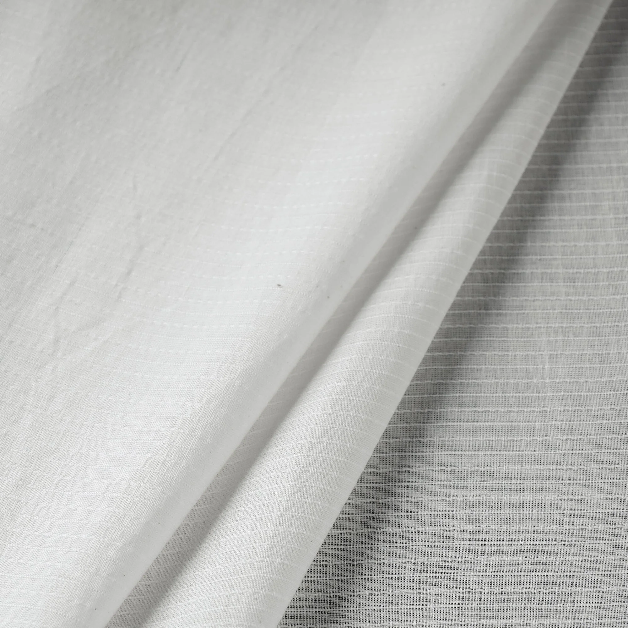 White - Prewashed Running Stitch Cotton Plain Fabric 20 - Image 2