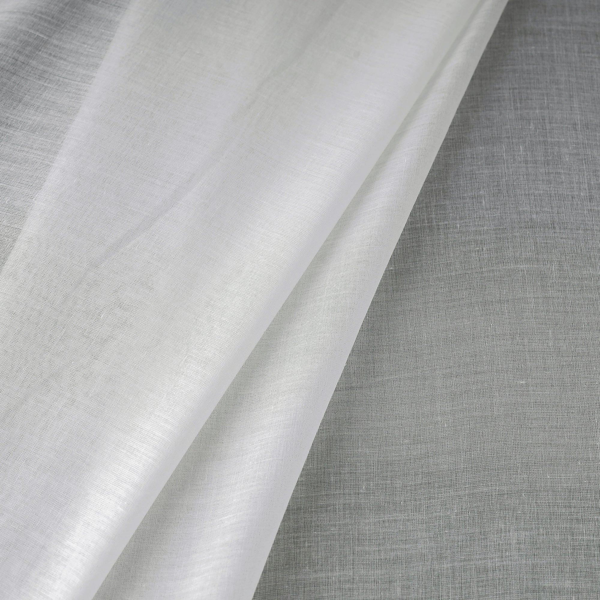 White - Prewashed Pure Mul Cotton Plain Fabric 02 - Image 3