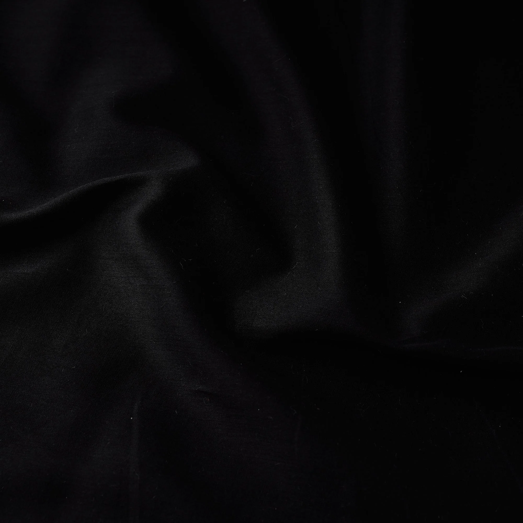Black - Prewashed Pure Mul Cotton Plain Fabric 04 - Image 2
