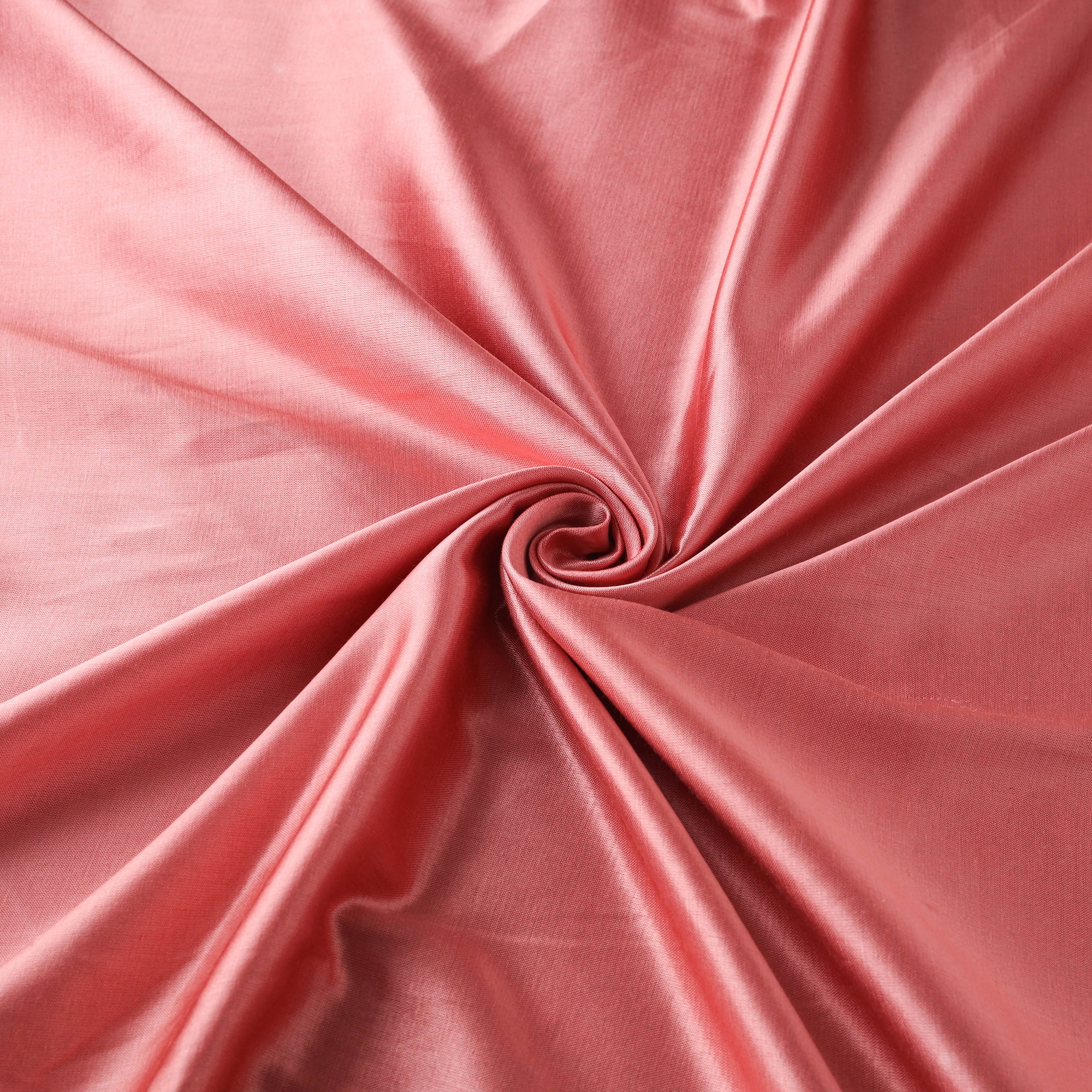 Peach - Pure Mashru Silk Plain Fabric (Width - 45 in) - Image 3