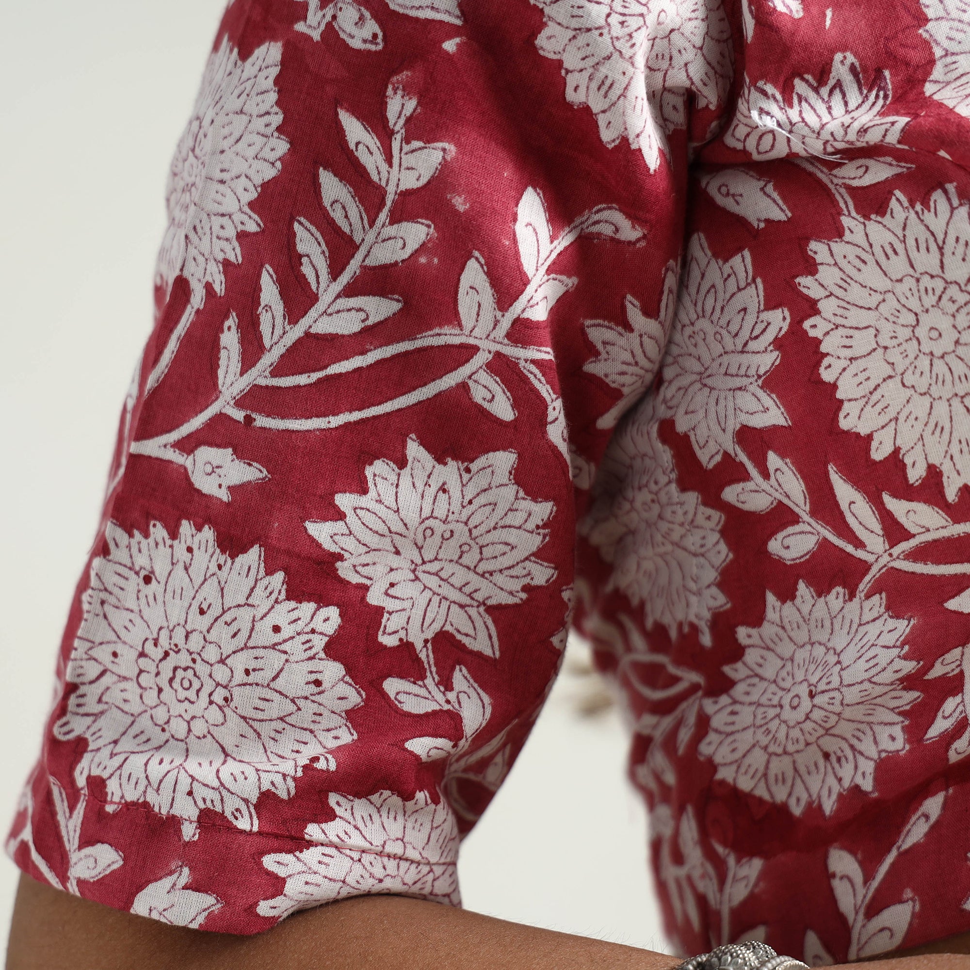 Pink - Sanganeri Block Printed Cotton Stitched Blouse - Image 5