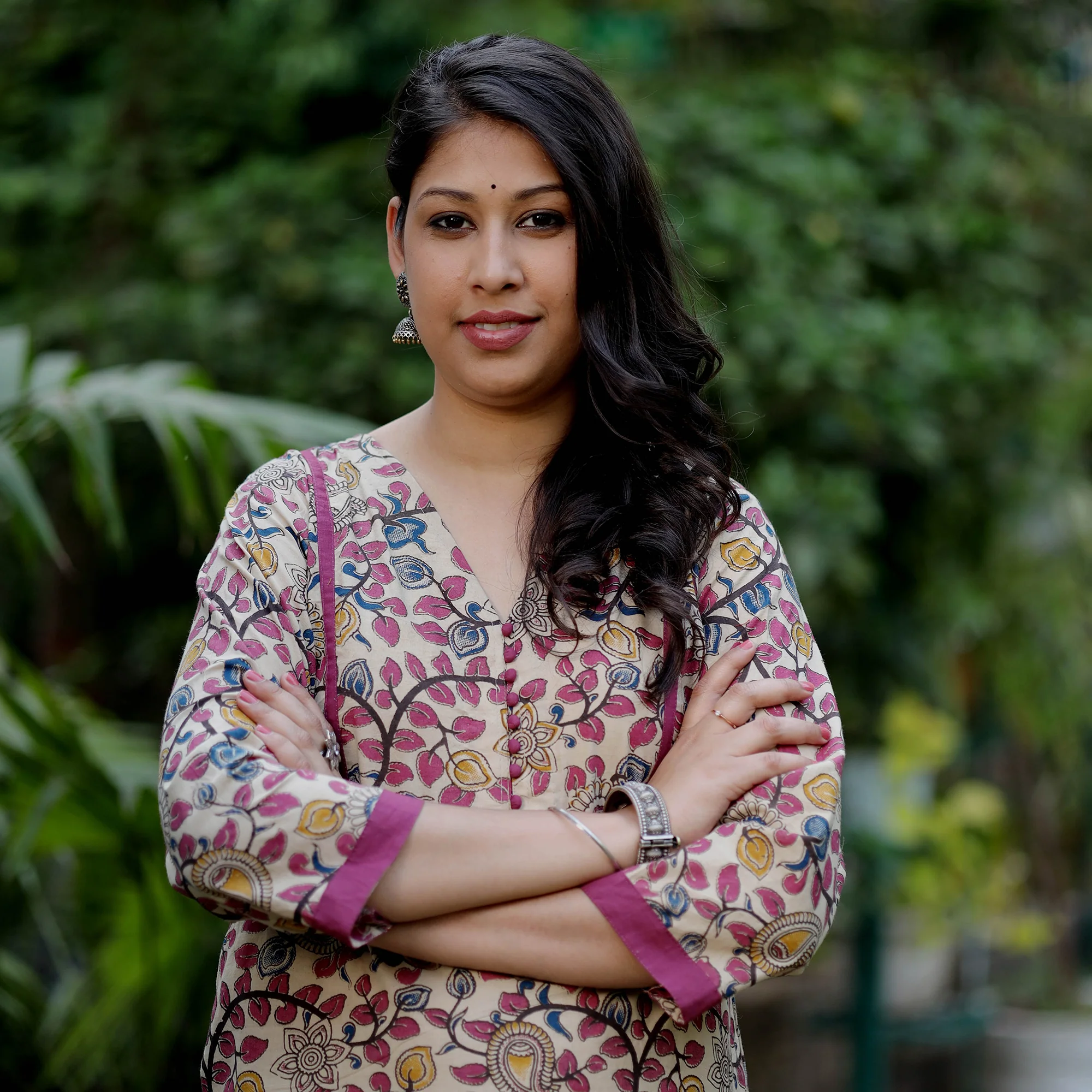 Beige - Kalamkari Printed Cotton Kurta with Afghani Salwar Set - Image 3