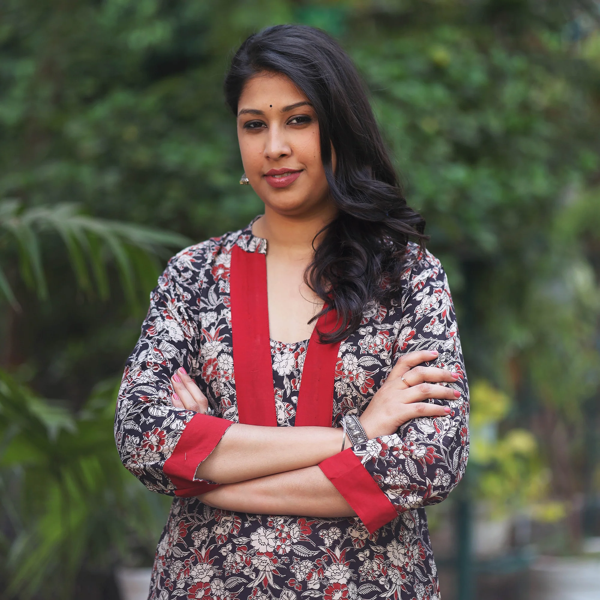 Black - Kalamkari Printed Cotton Kurta with Palazzo Set - Image 3