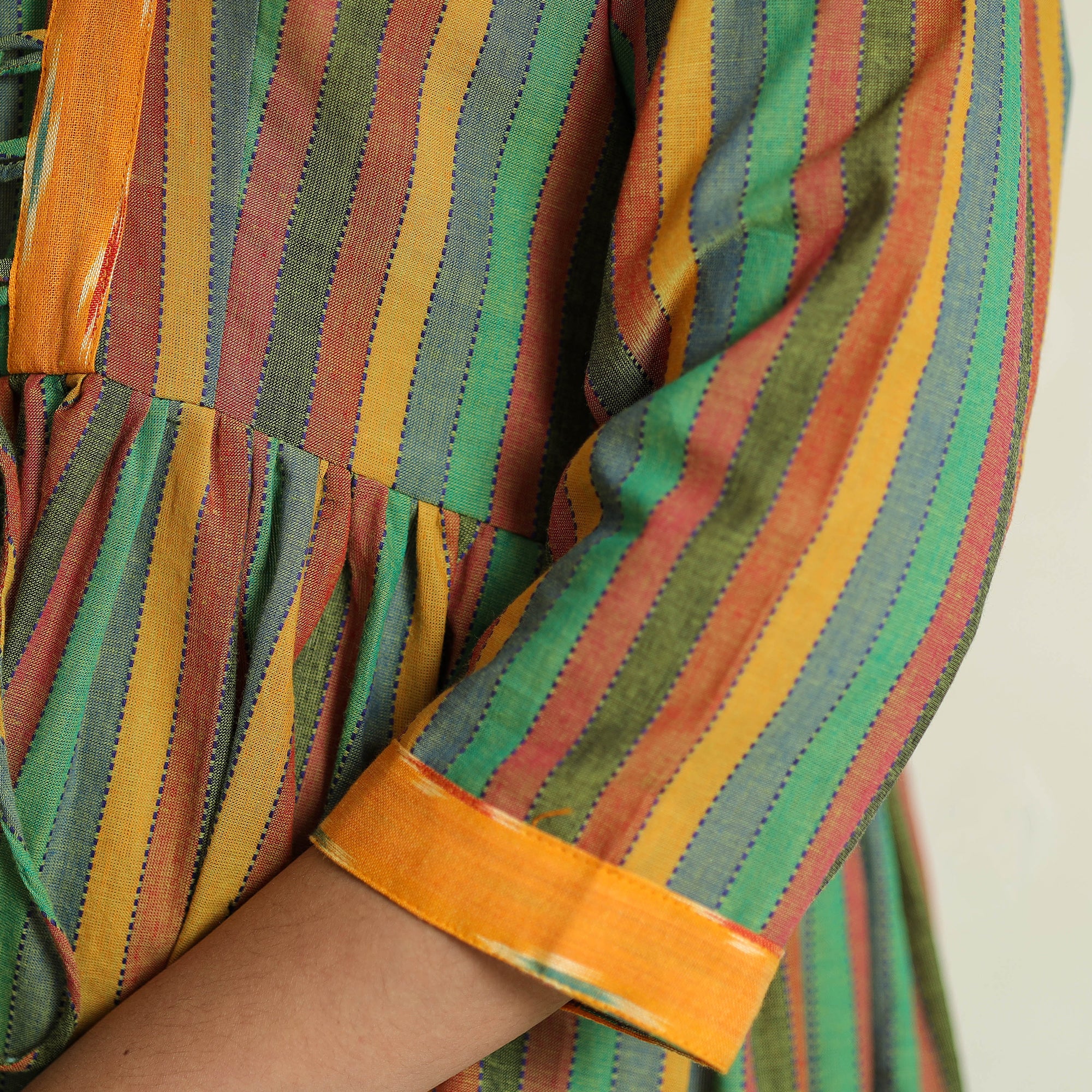Multicolor - Jacquard Cotton Flared Gher Dress - Image 7