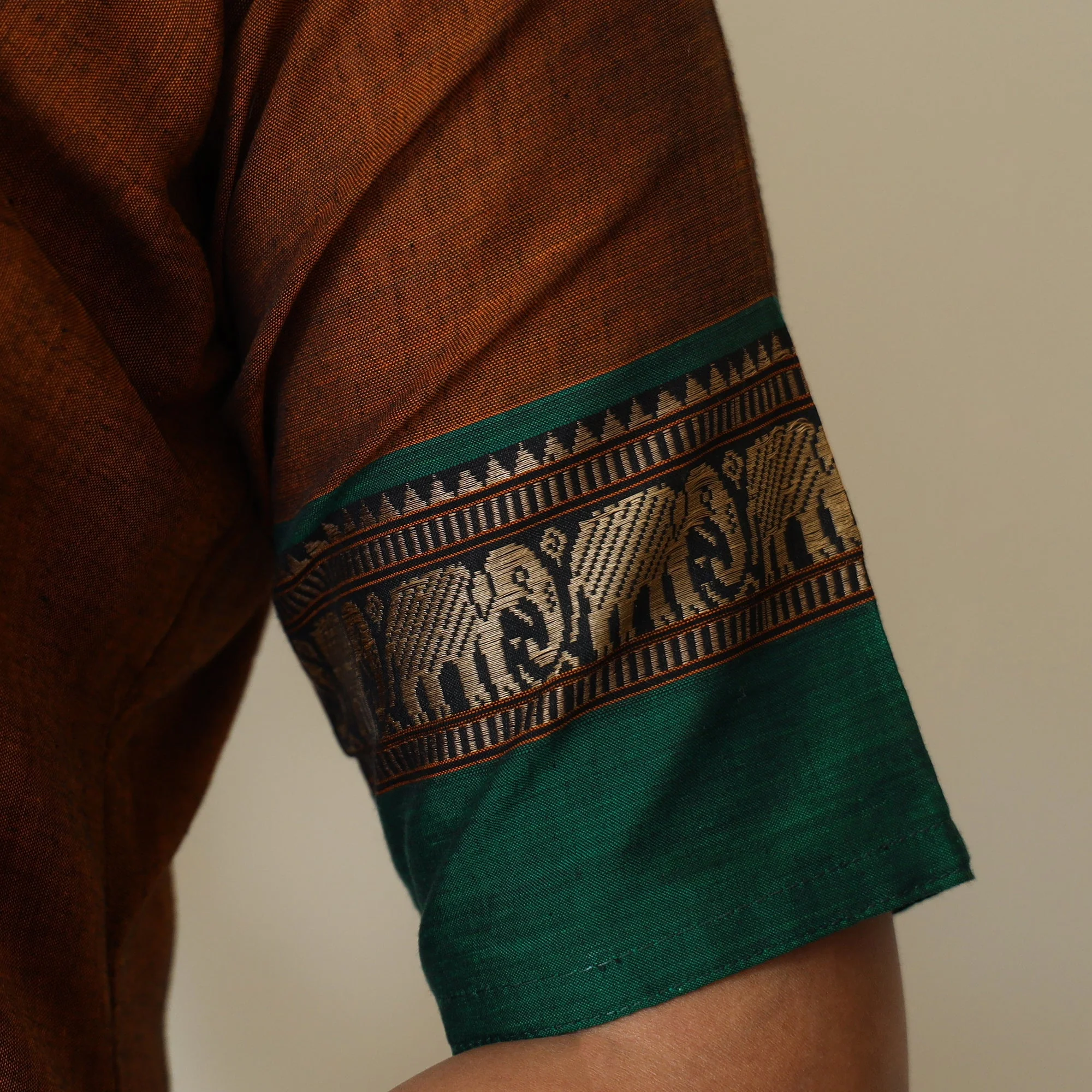 Brown - Dharwad Cotton Kurta with Palazzo & Dupatta Set 07 - Image 5