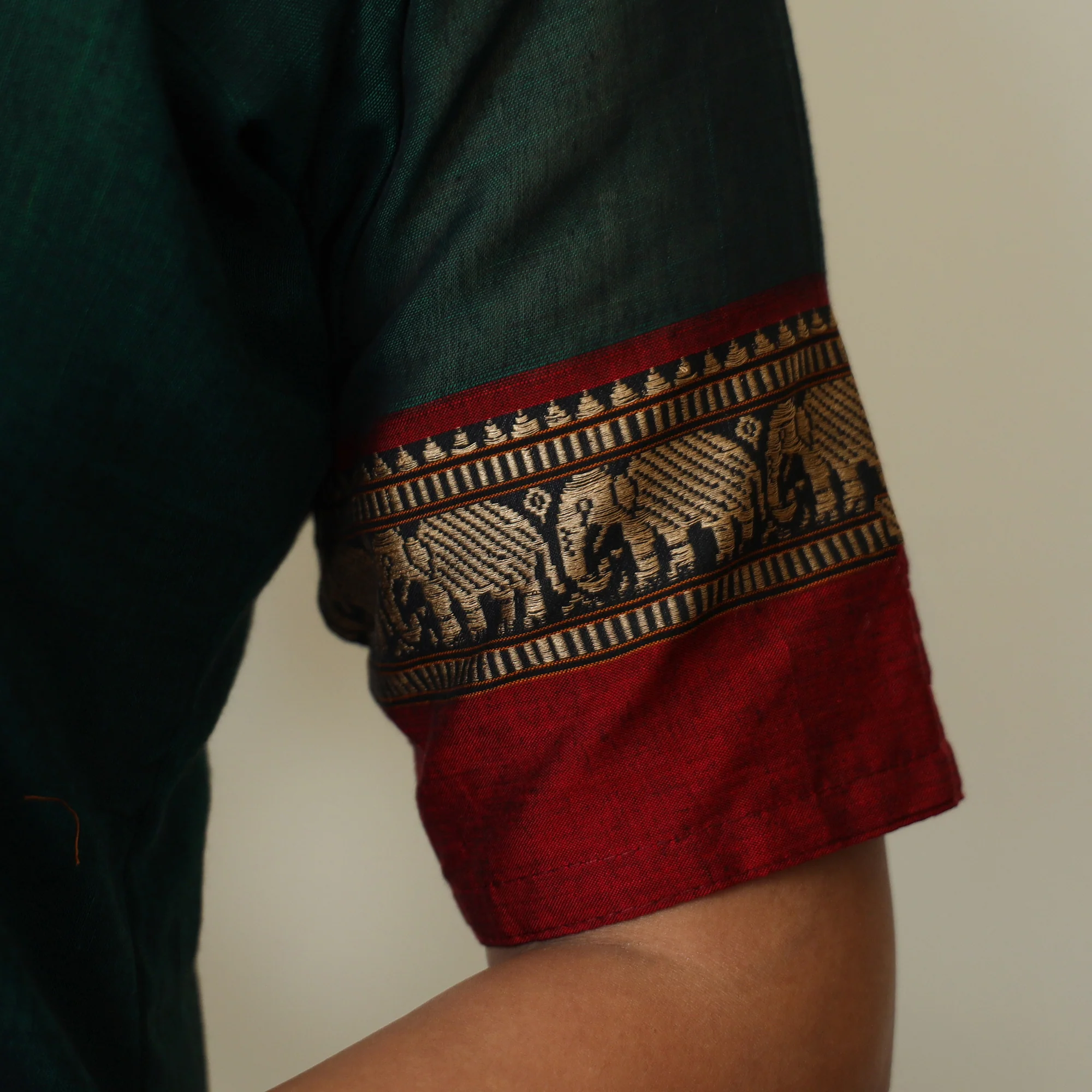 Green - Dharwad Cotton Kurta with Palazzo & Dupatta Set 14 - Image 6