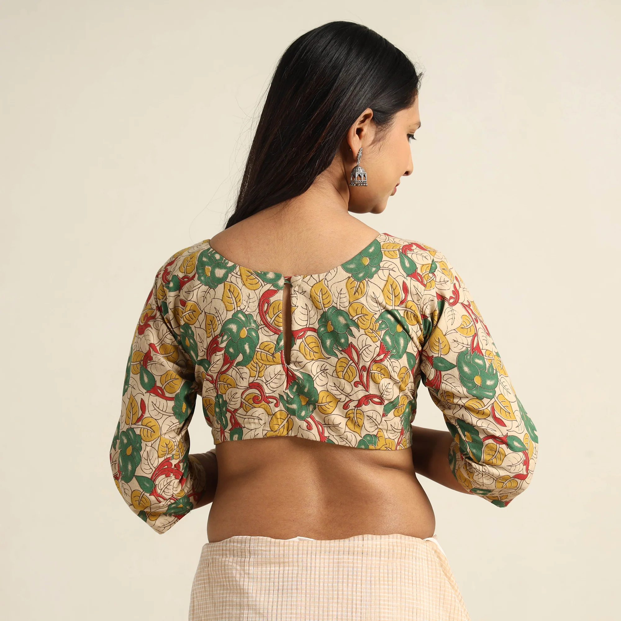 Multicolor - Kalamkari Printed Cotton Stitched Blouse 10 - Image 5
