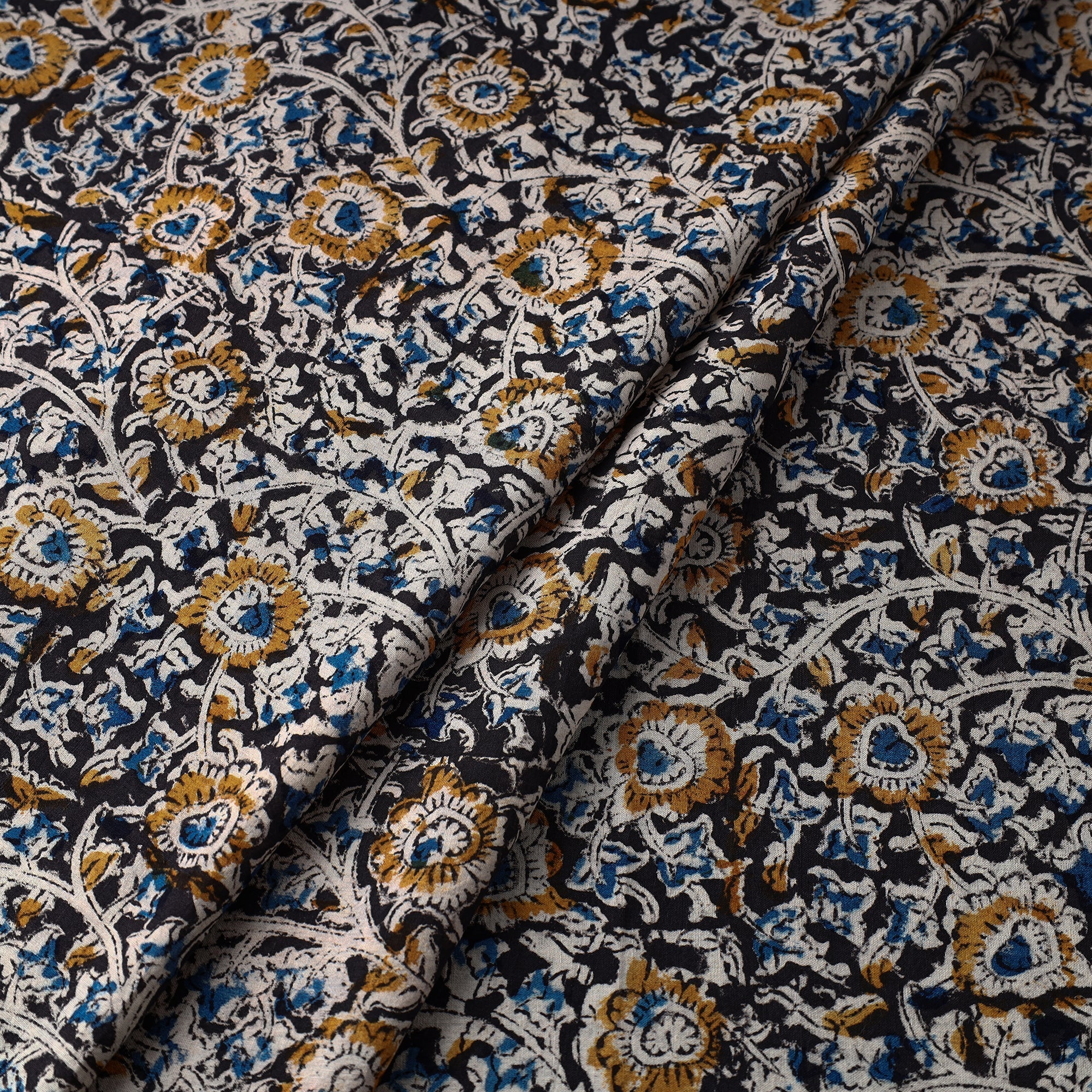 Multicolor - Pedana Block Print Cotton Kalamkari Fabric 06 - Image 2