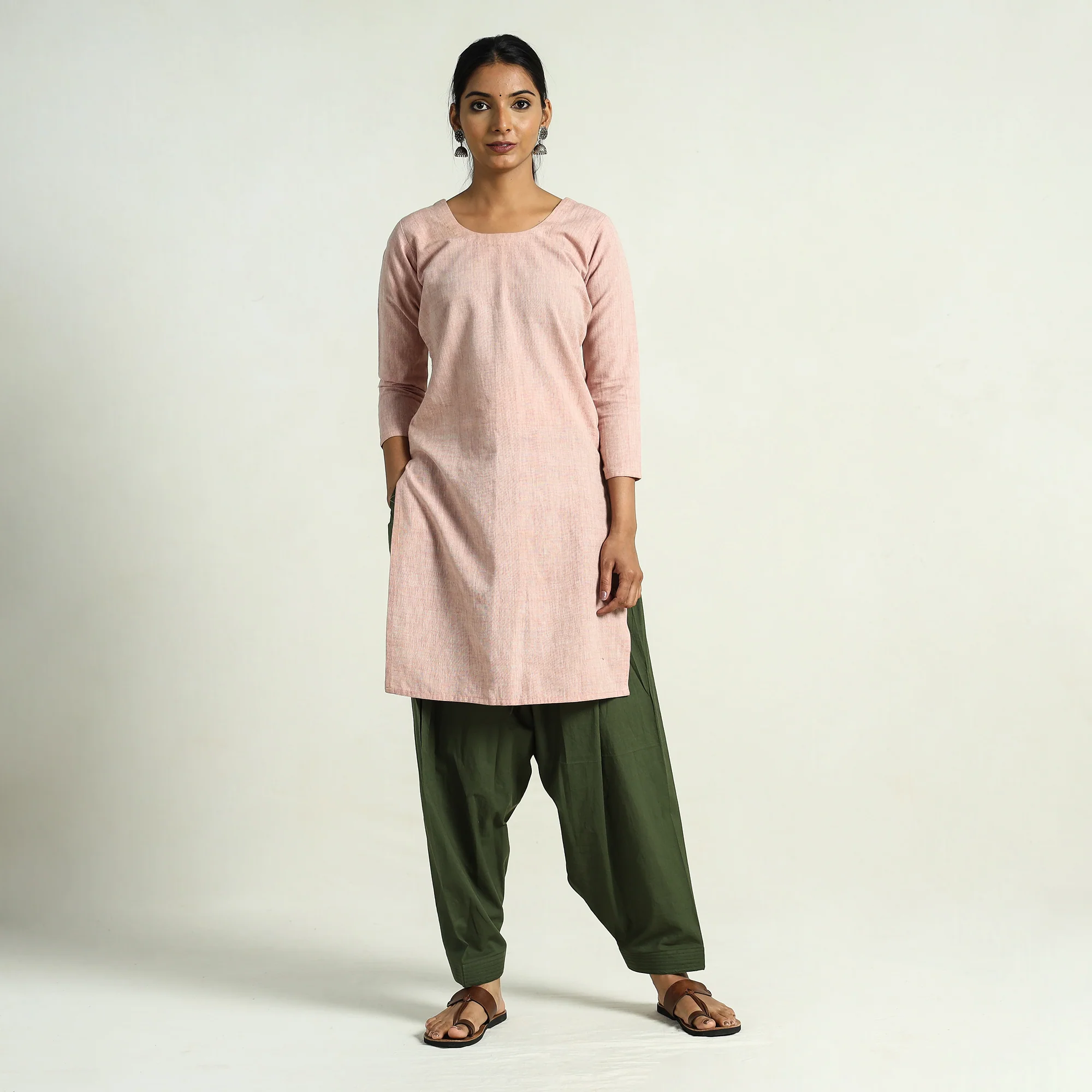 Forest Green - Cotton Elasticated Salwar for Women 01 - Image 4