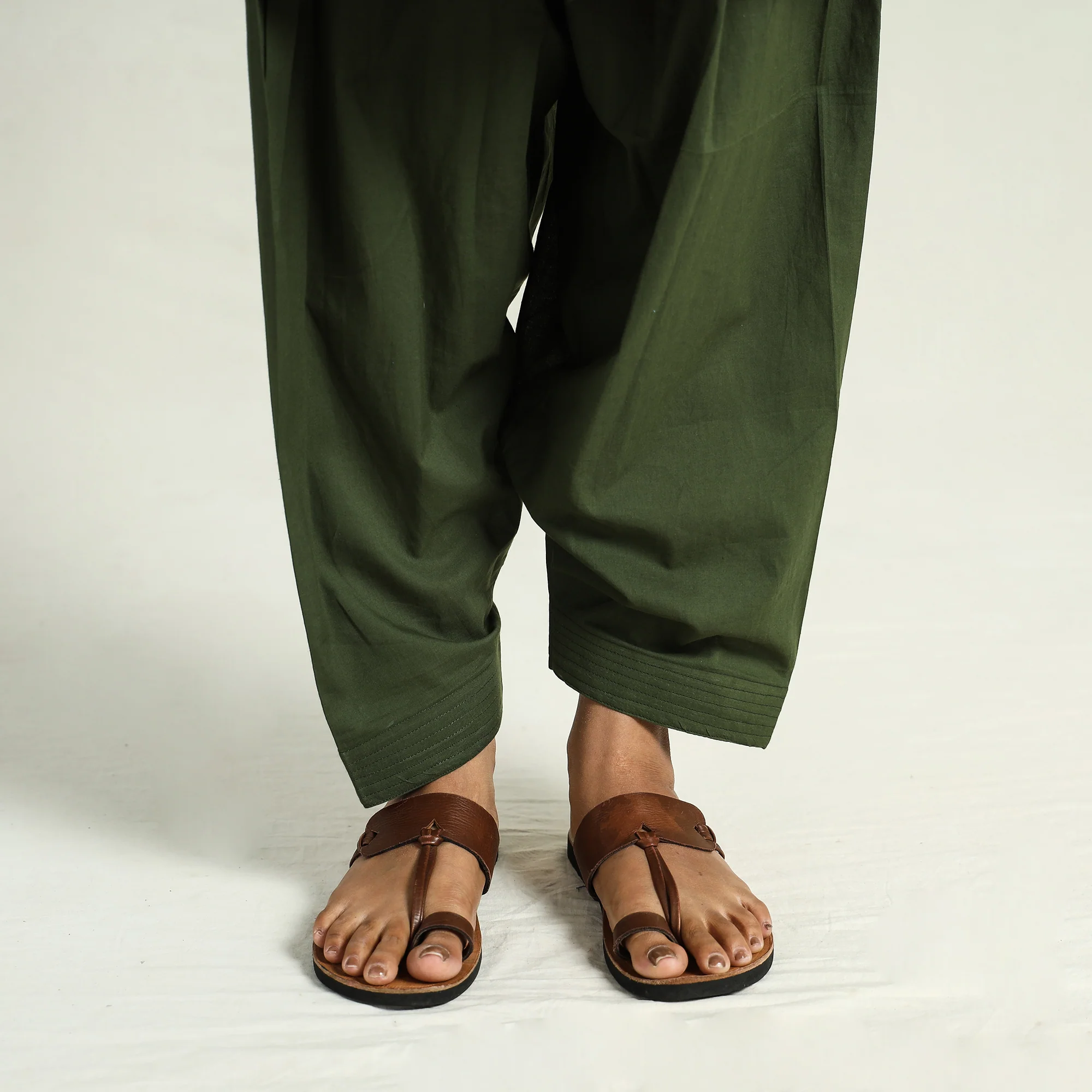 Forest Green - Cotton Elasticated Salwar for Women 01 - Image 5