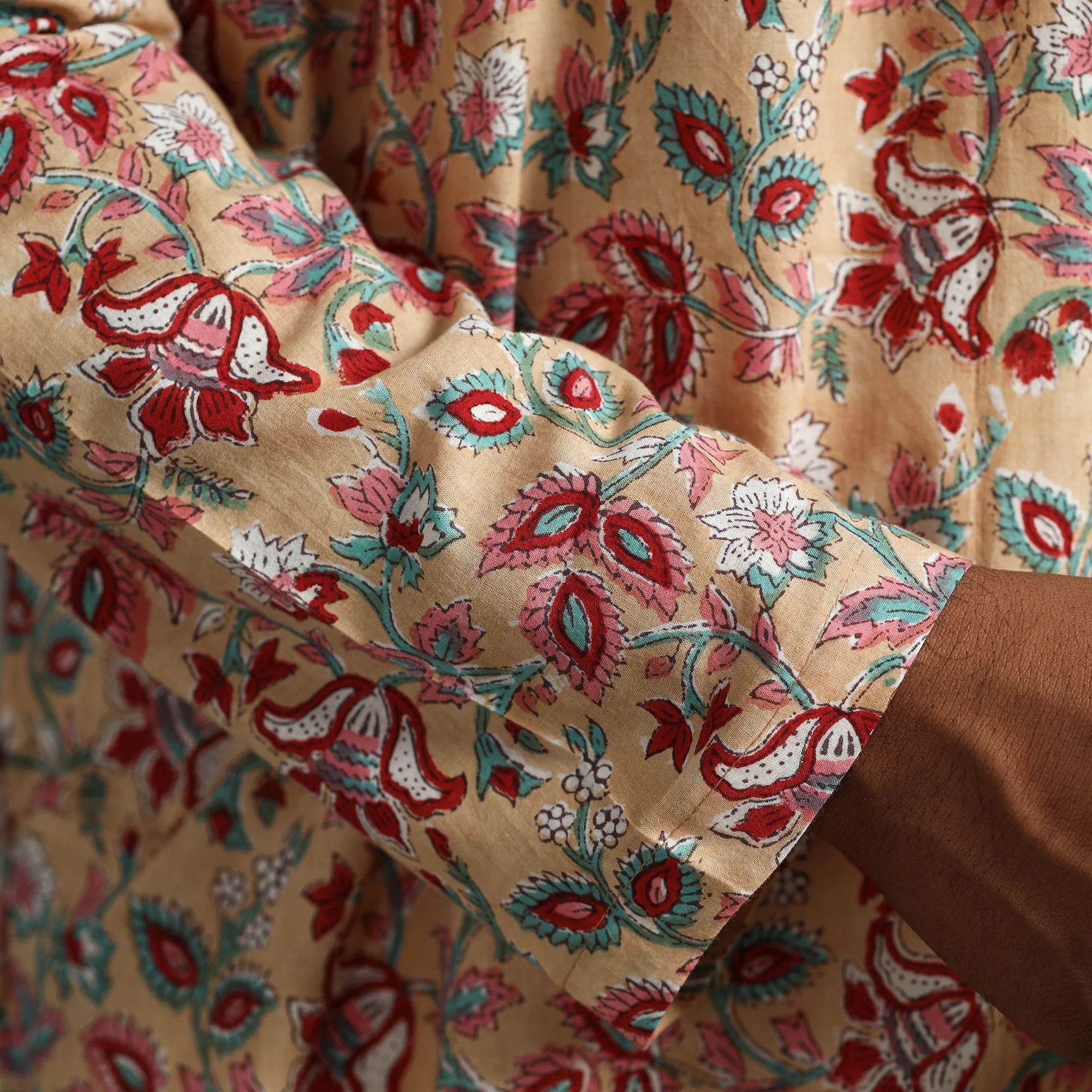 Sanganeri Block Printed Cotton Men Long Kurta 07 - Image 7