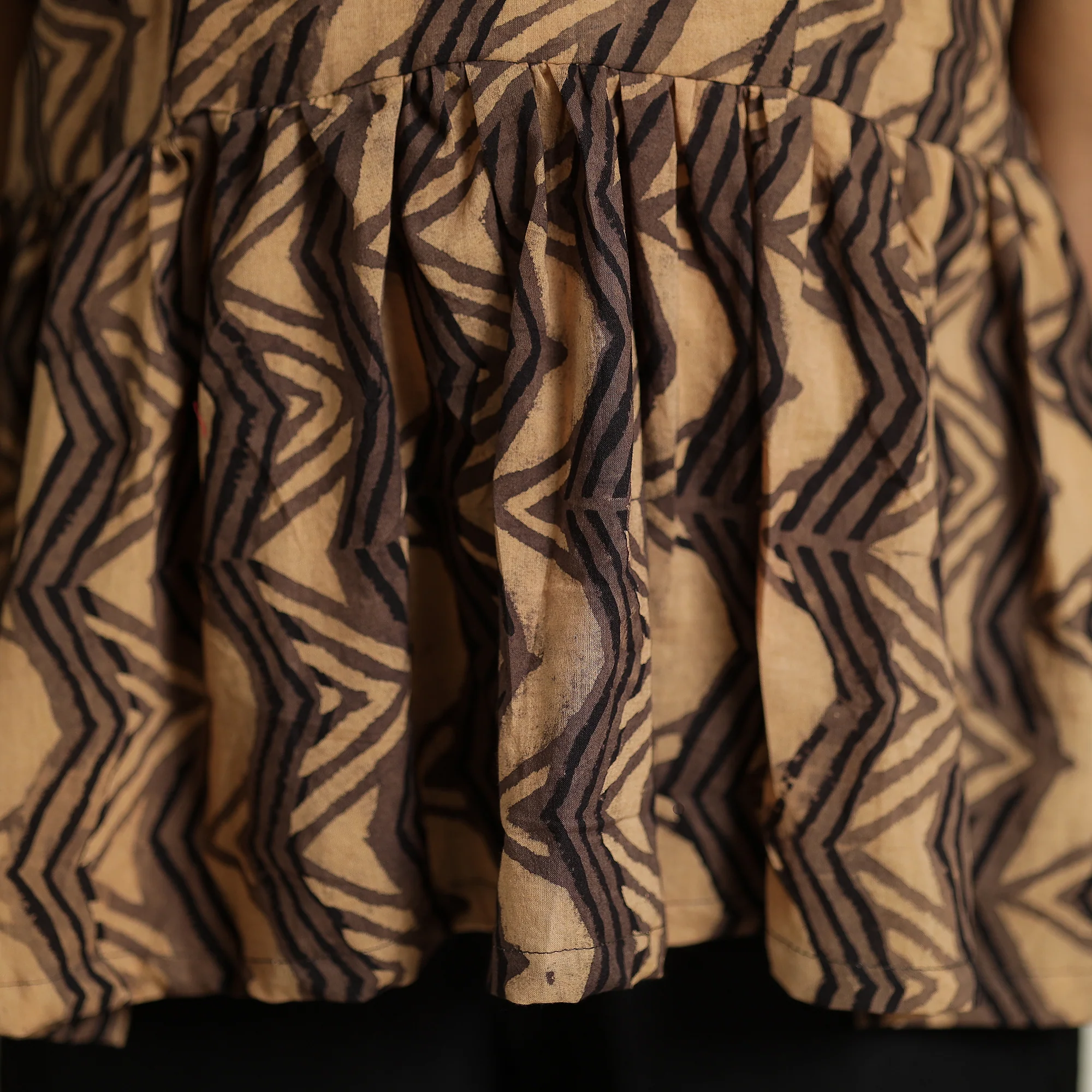 Brown - Ajrakh Block Printed Cotton Crop Top 01 - Image 5