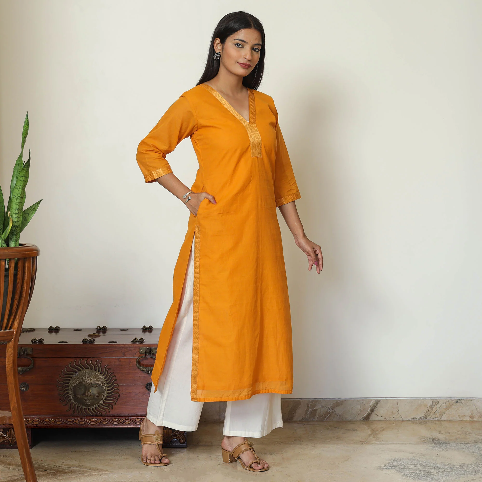 Mangalagiri Handloom Cotton Straight Kurta 05 - Image 7