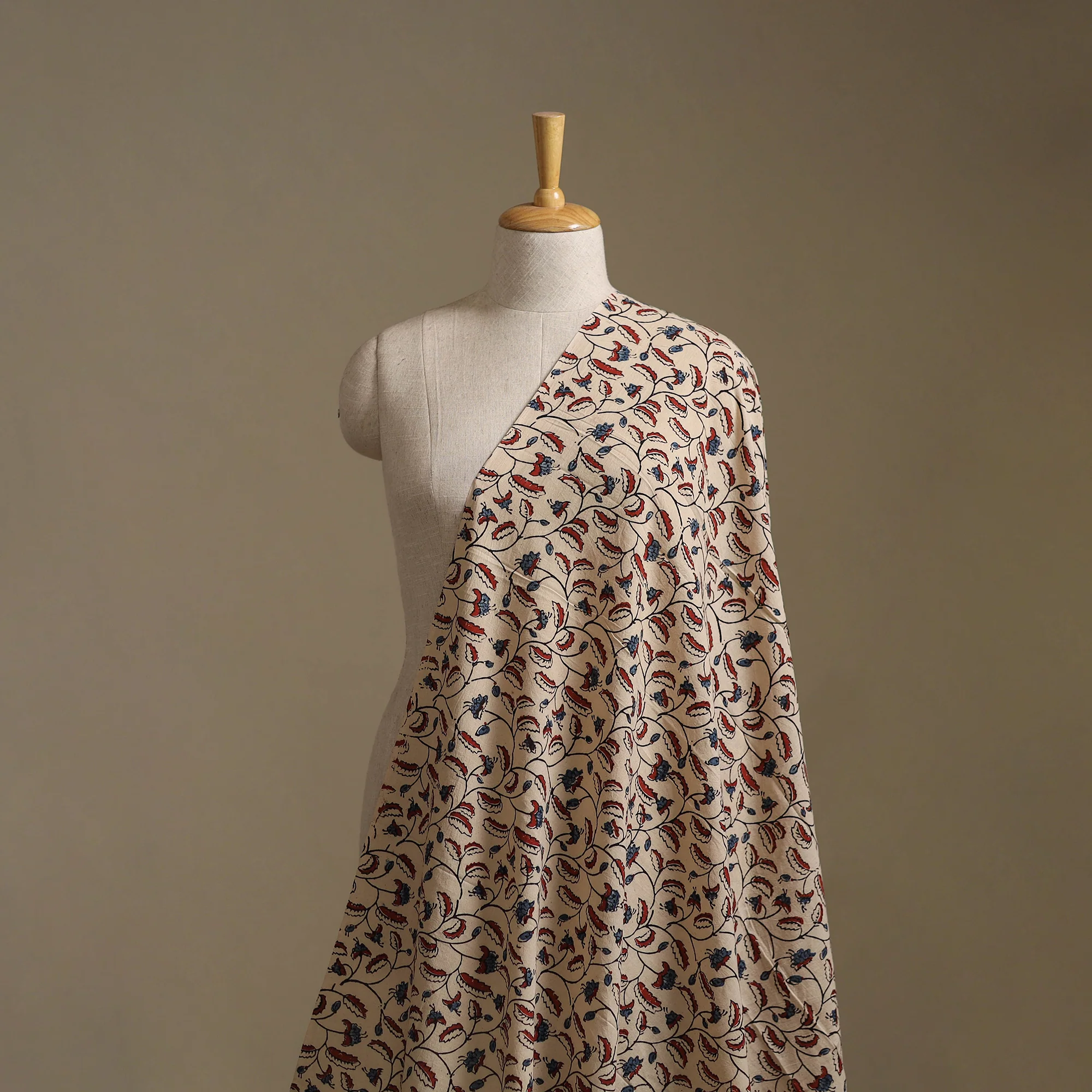 Cream - Ajrakh Hand Block Print Natural Dyed Cotton Fabric 05 - Image 2