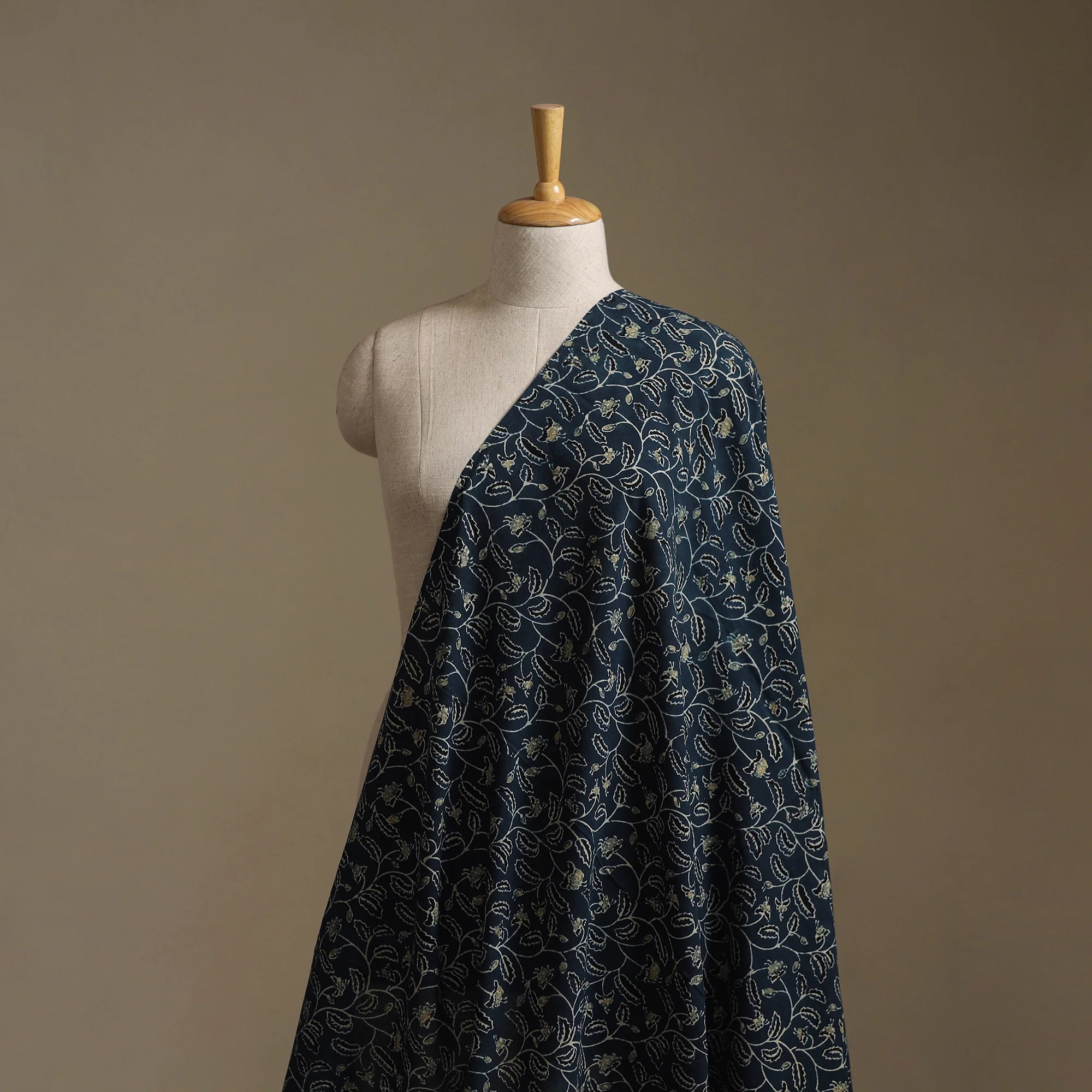 Blue - Ajrakh Hand Block Print Natural Dyed Cotton Fabric 26 - Image 2