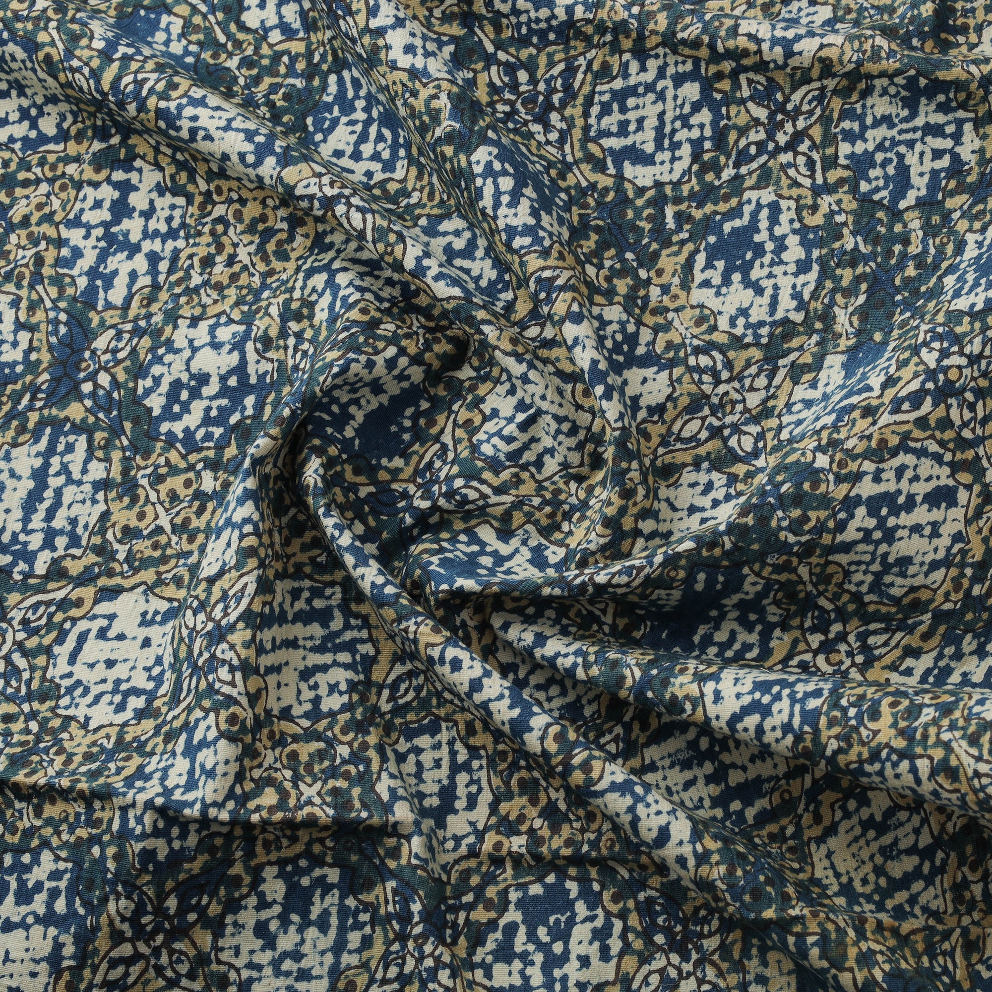 Ajrakh Hand Block Print Natural Dyed Cotton Lycra Fabric 06 - Image 3