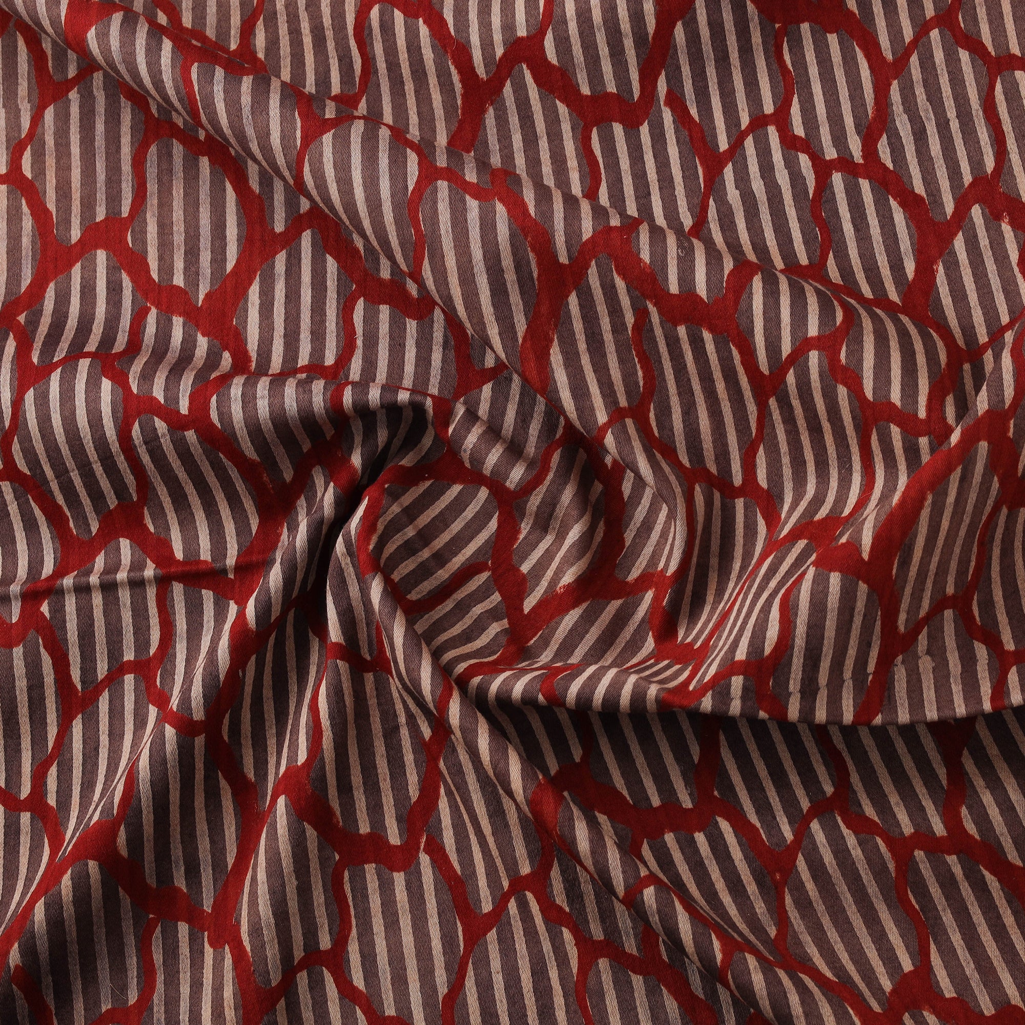 Ajrakh Hand Block Print Natural Dyed Cotton Lycra Fabric 08 - Image 3