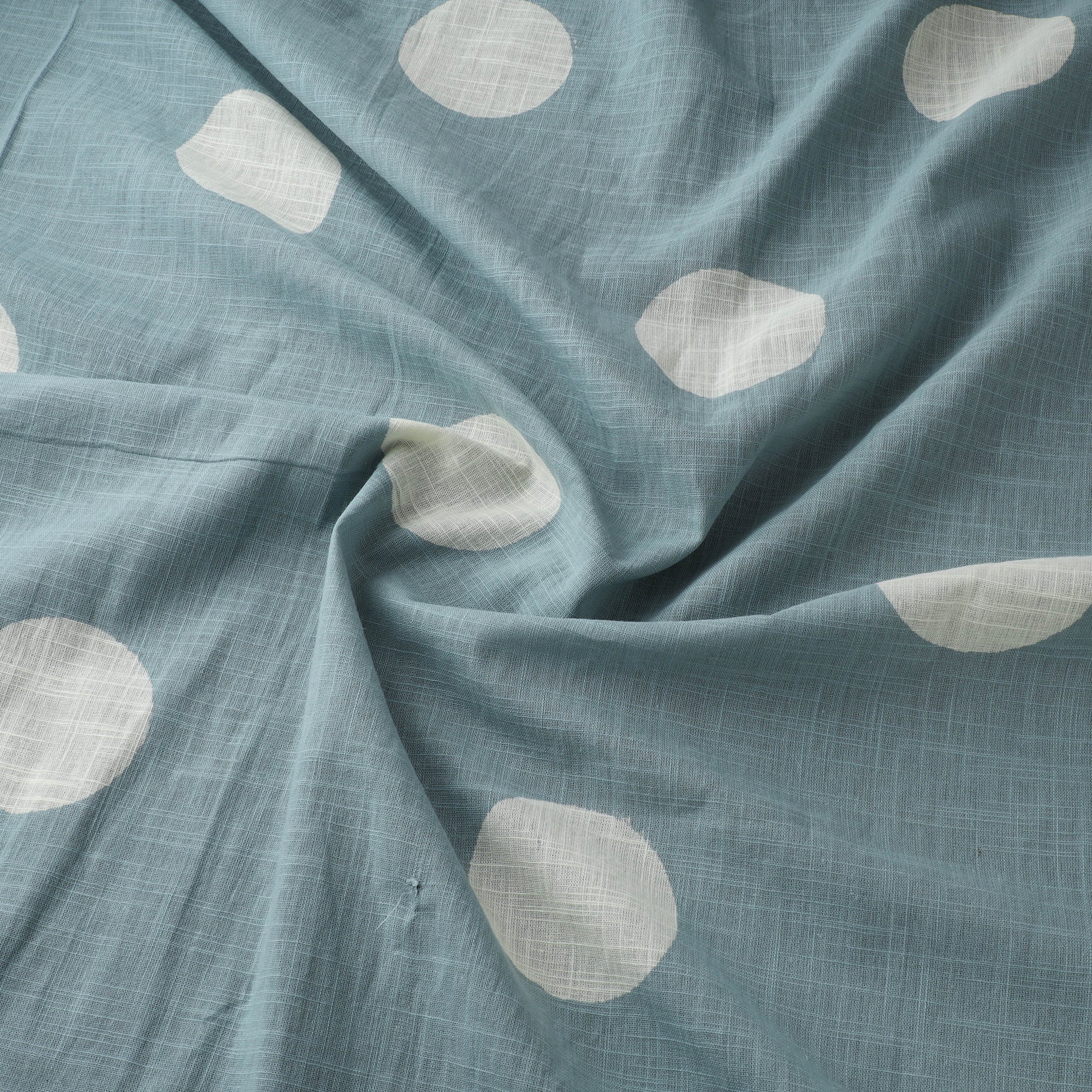 Green - Akola Hand Block Print Slub Cotton Fabric 04 - Image 3