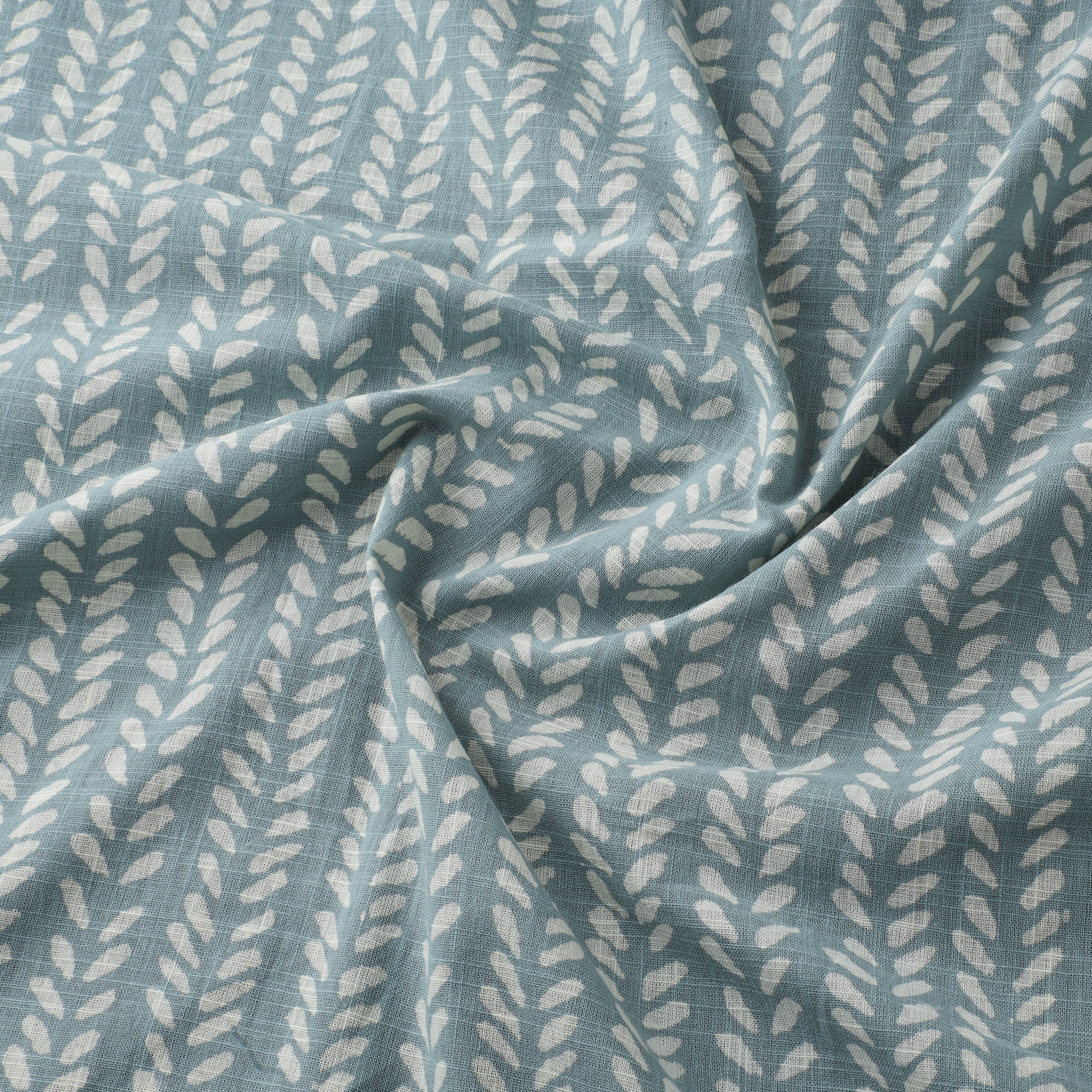 Green - Akola Hand Block Print Slub Cotton Fabric 20 - Image 3
