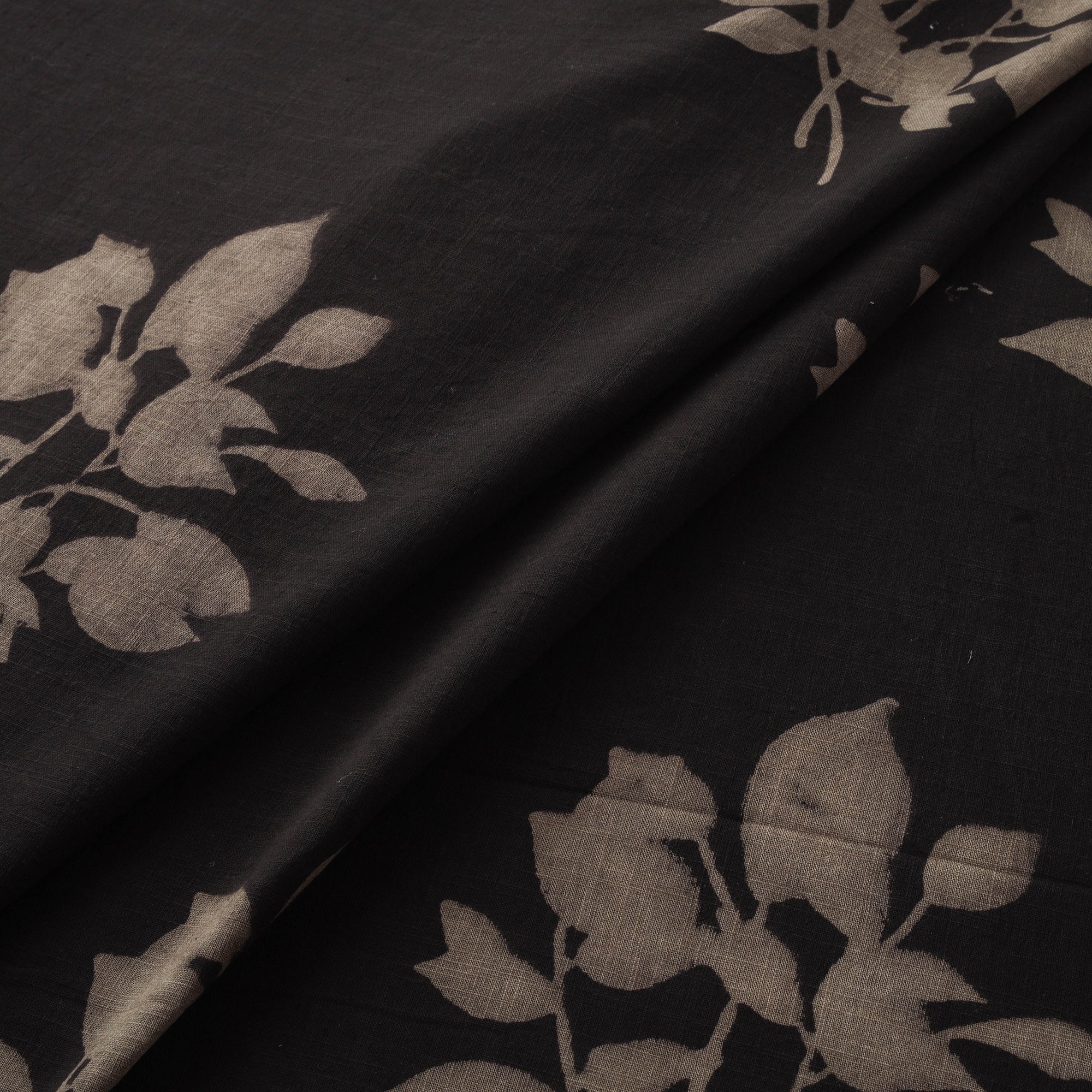 Brown - Akola Hand Block Print Slub Cotton Fabric 23 - Image 2