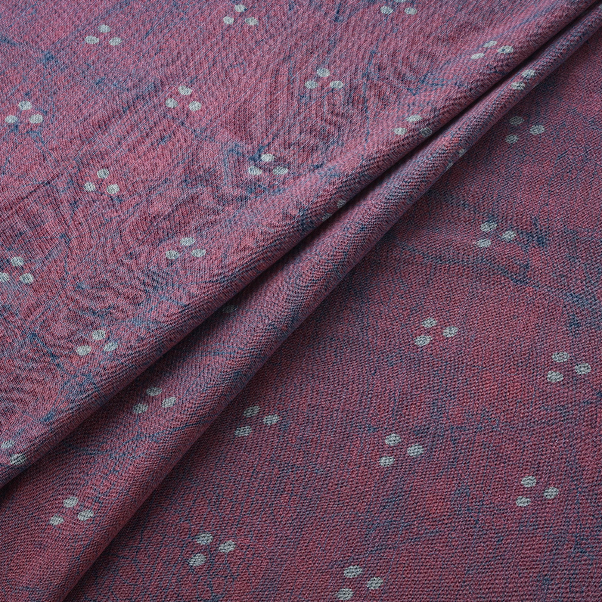 Purple - Akola Hand Block Print Slub Cotton Fabric 25 - Image 2