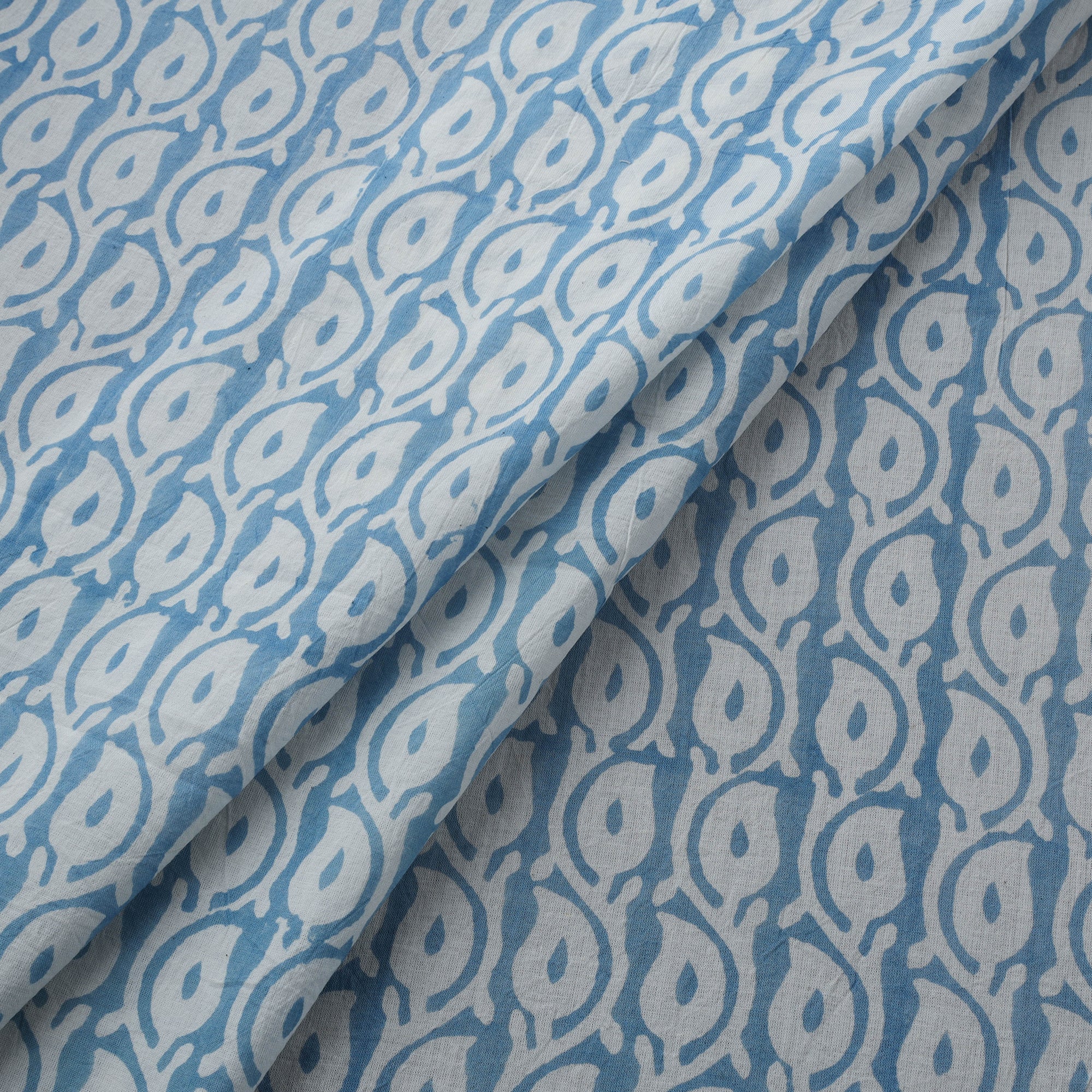 Bagh Hand Block Indigo Print Pure Mul Cotton Natural Dyed Fabric 02 - Image 2