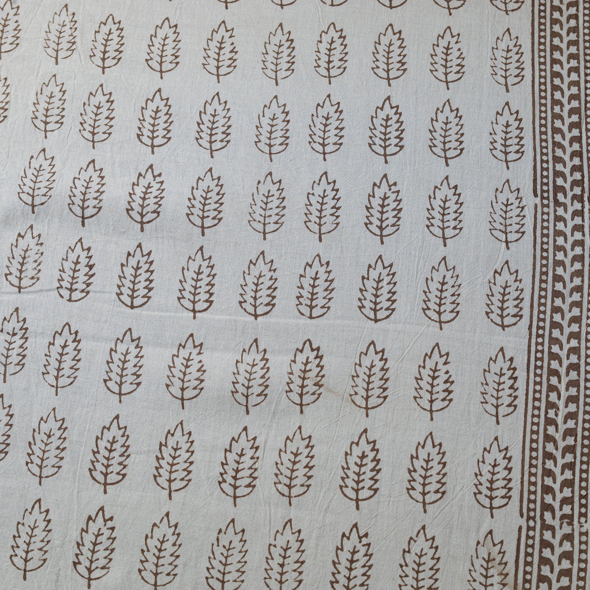 White - Bagh Hand Block Print Natural Dyed Cotton Fabric 03 - Image 4