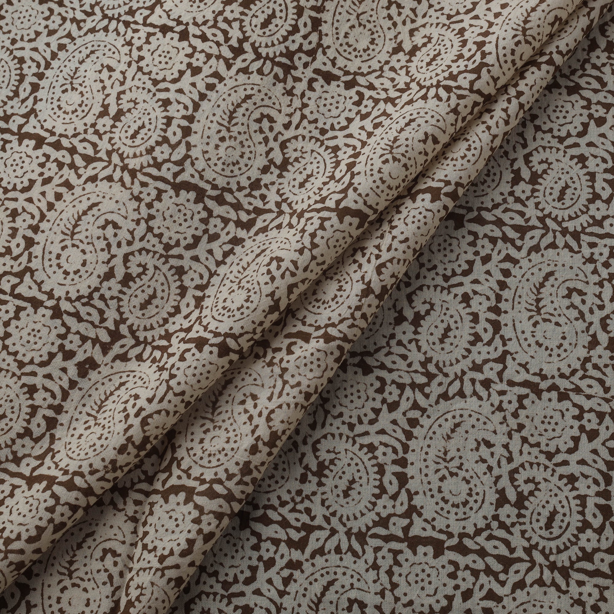 Beige - Bagh Hand Block Print Natural Dyed Cotton Fabric 04 - Image 2