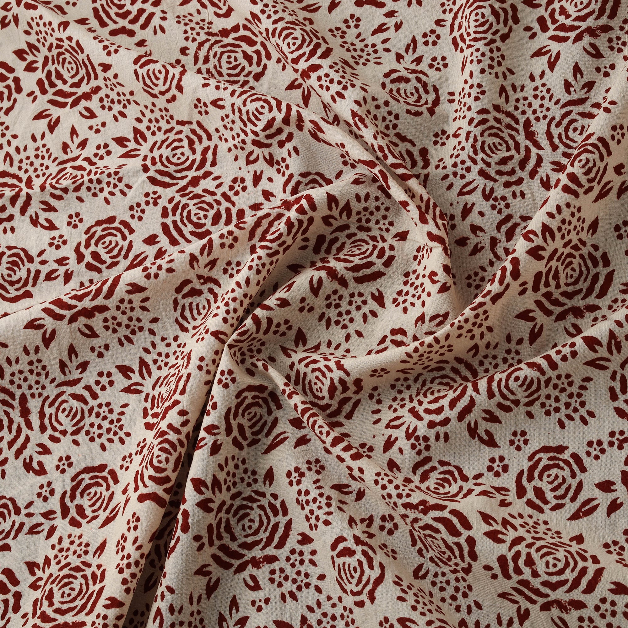 Beige - Baige - Bagh Hand Block Print Natural Dyed Cotton Fabric 05 - Image 3