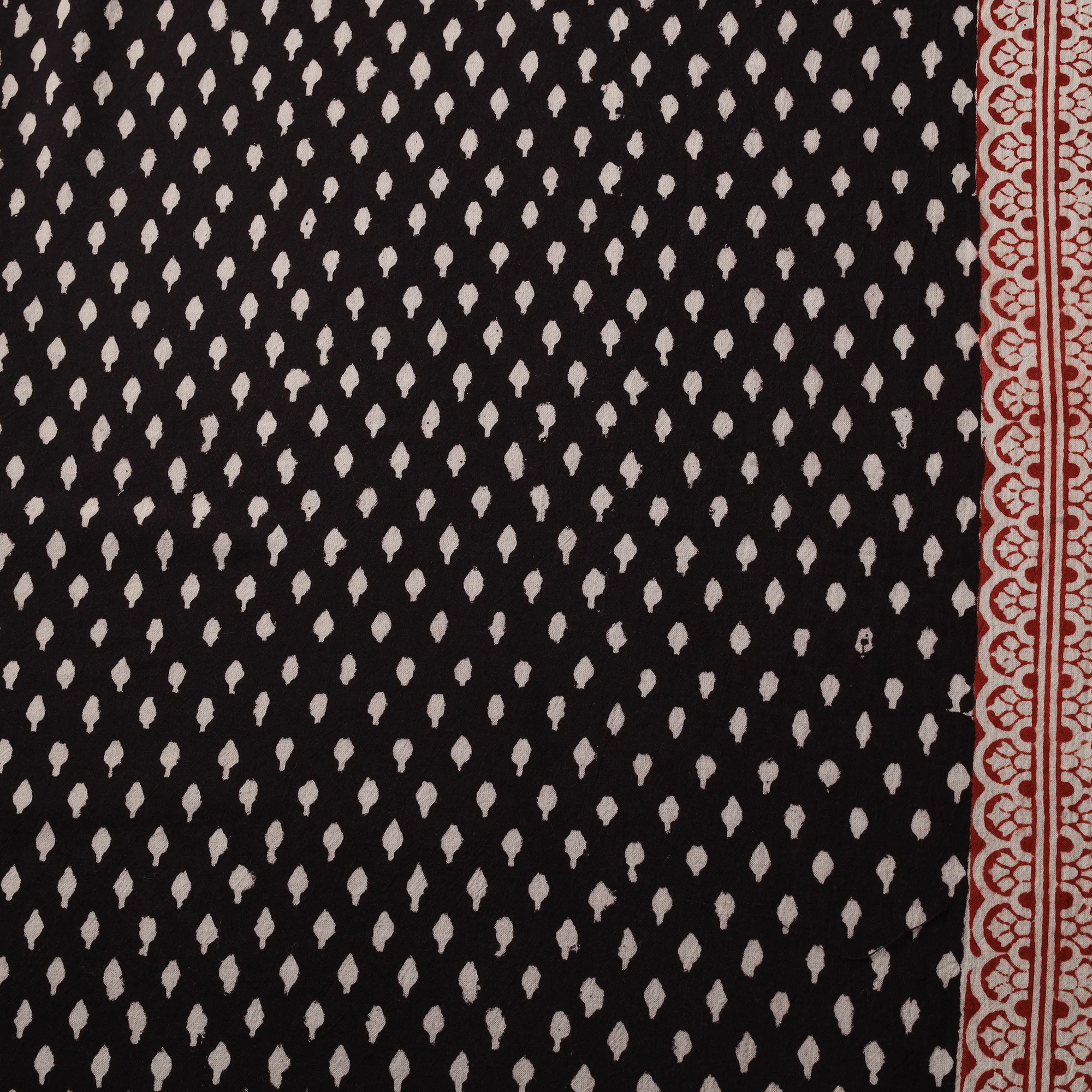Black - Bagh Hand Block Print Natural Dyed Cotton Fabric 08 - Image 4