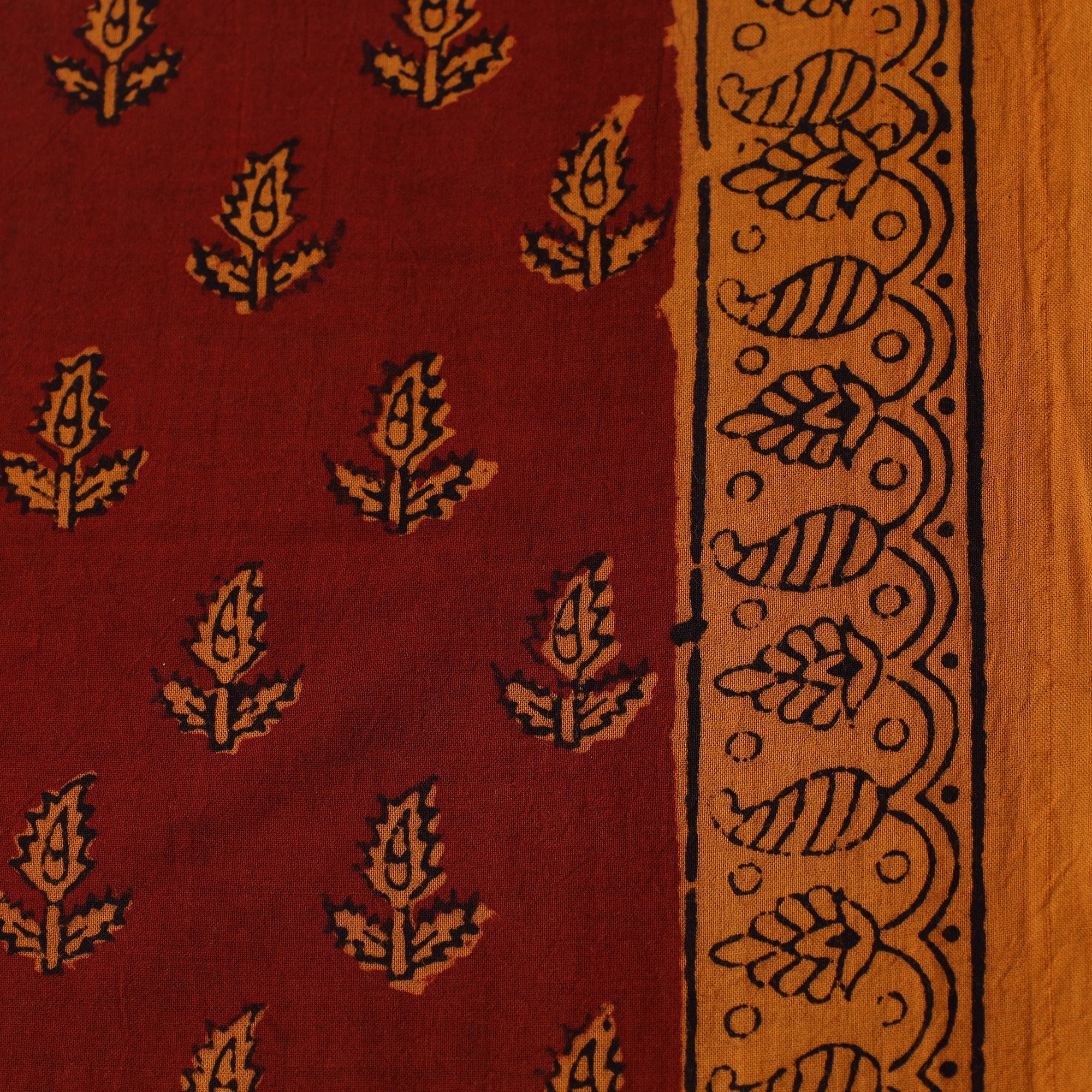 Bagh Hand Block Print Natural Dyed Cotton Fabric 09 - Image 4
