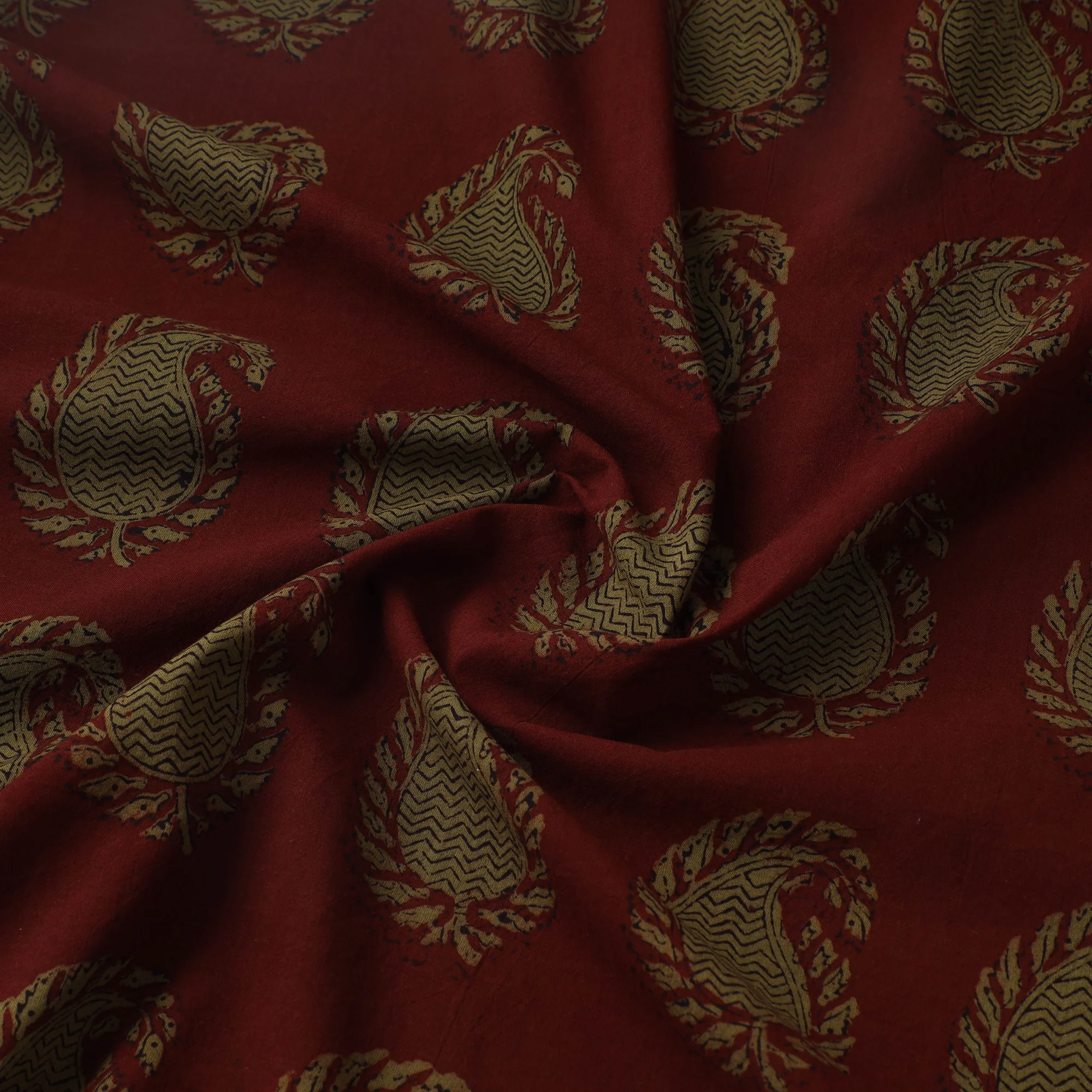 Bagh Hand Block Print Natural Dyed Cotton Fabric 10 - Image 3