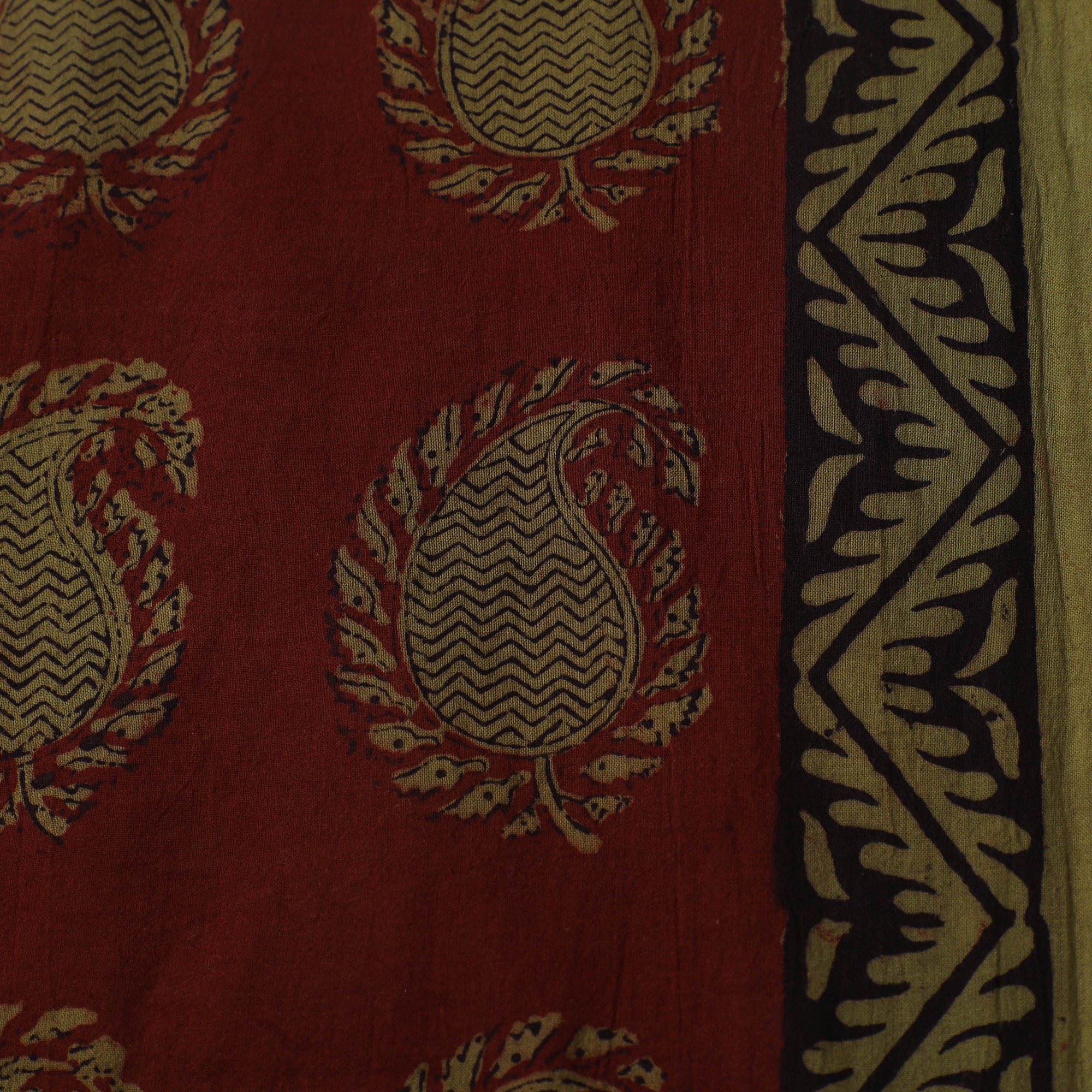 Bagh Hand Block Print Natural Dyed Cotton Fabric 10 - Image 4