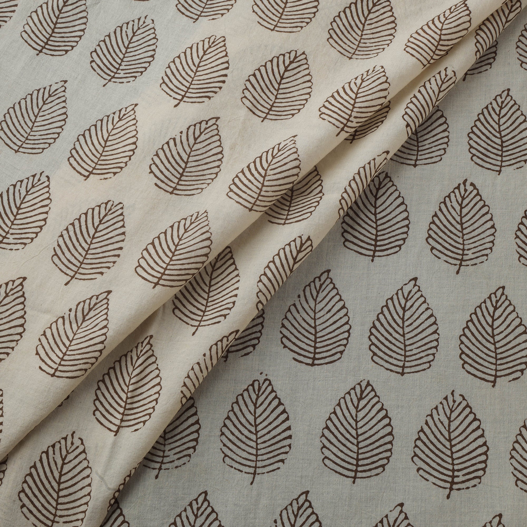 Beige - Bagh Hand Block Print Natural Dyed Cotton Fabric 12 - Image 2