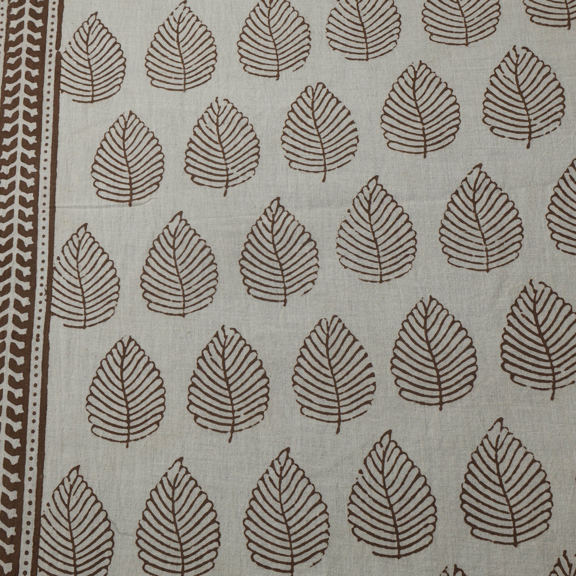 Beige - Bagh Hand Block Print Natural Dyed Cotton Fabric 12 - Image 4