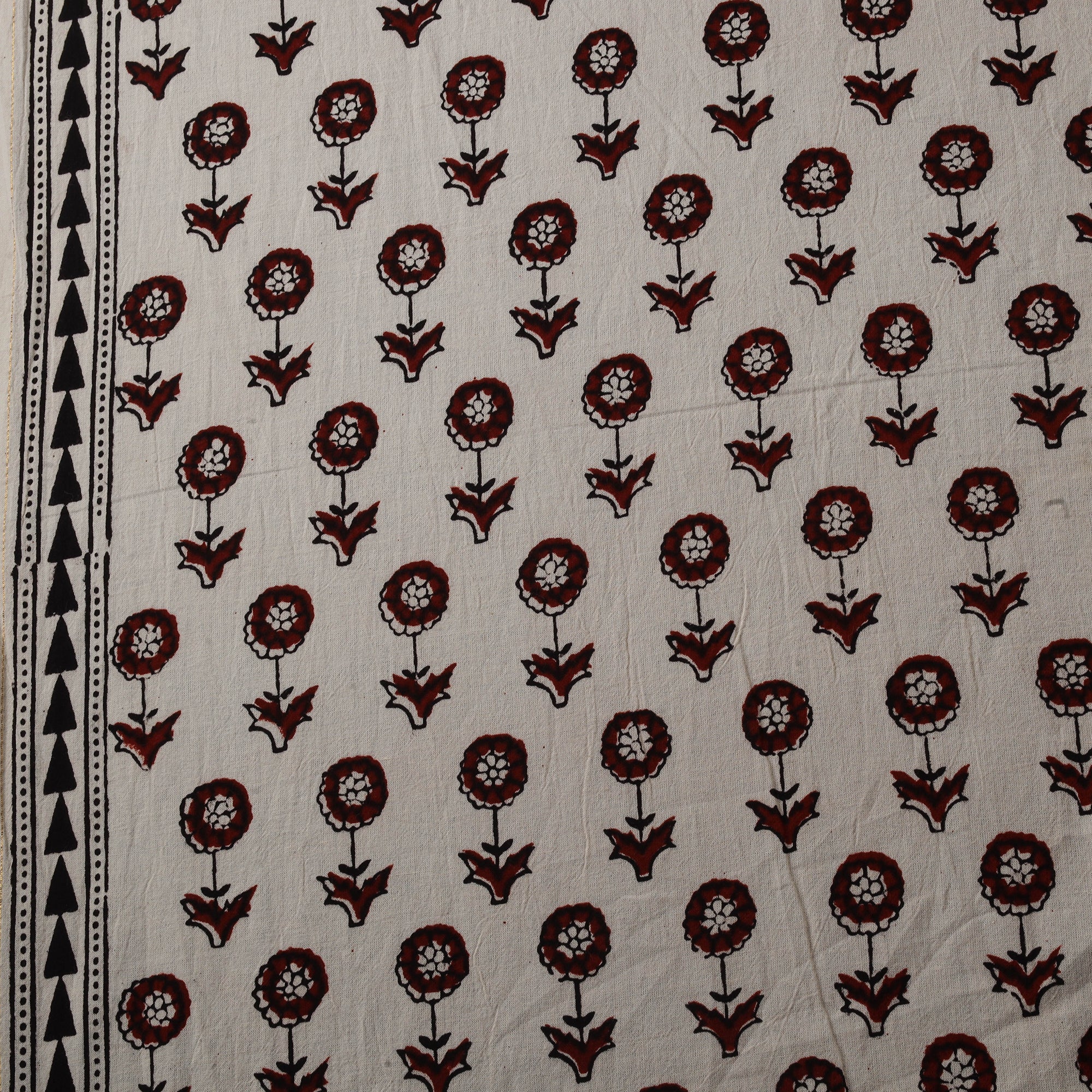 Beige - Baige - Bagh Hand Block Print Natural Dyed Cotton Fabric 12 - Image 4