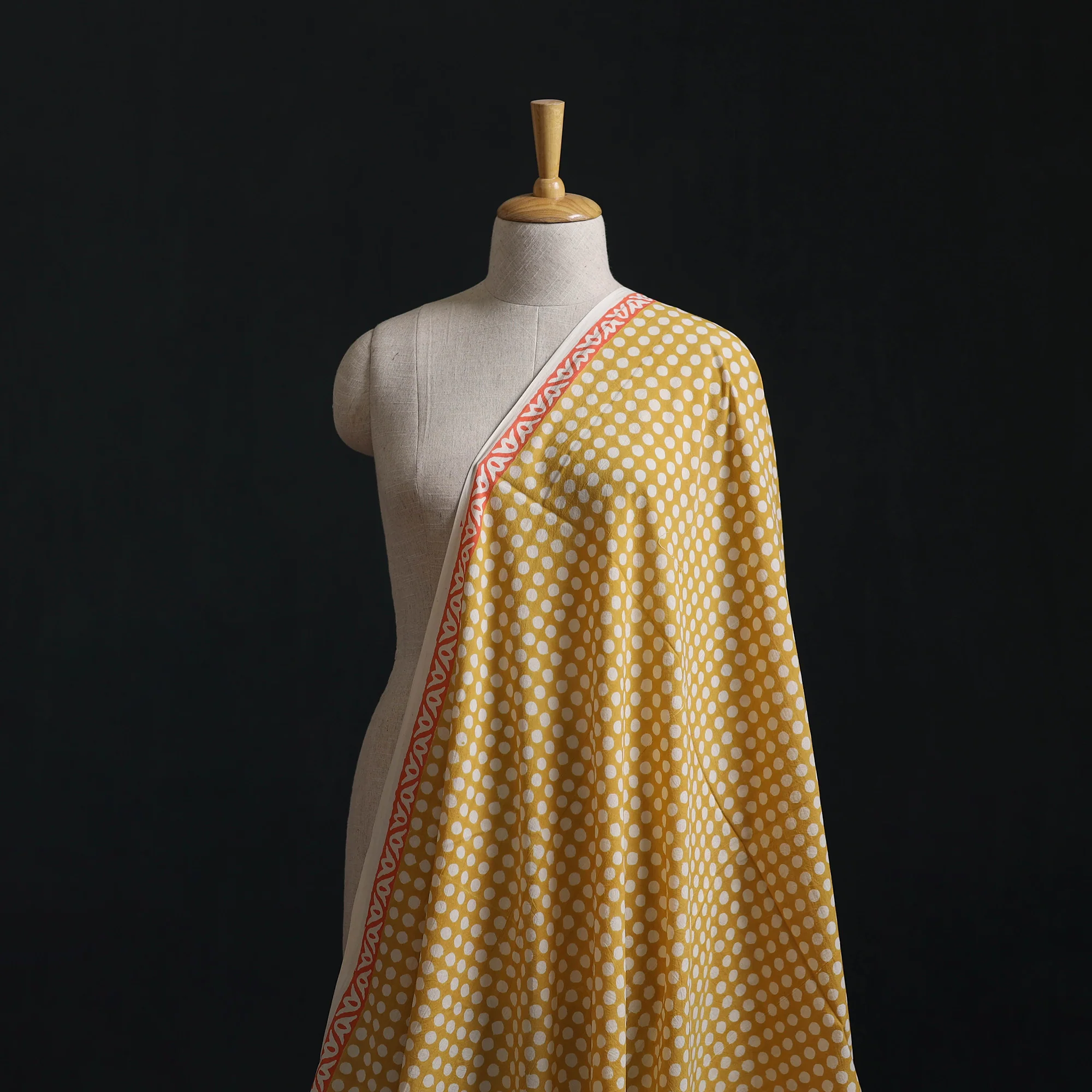 Bagh Hand Block Print Pure Mul Cotton Natural Dyed Fabric 05