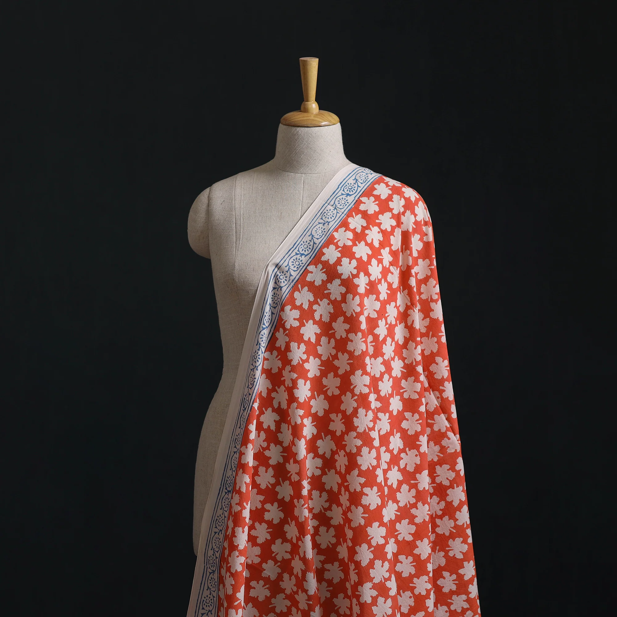 Bagh Hand Block Print Pure Mul Cotton Natural Dyed Fabric 07