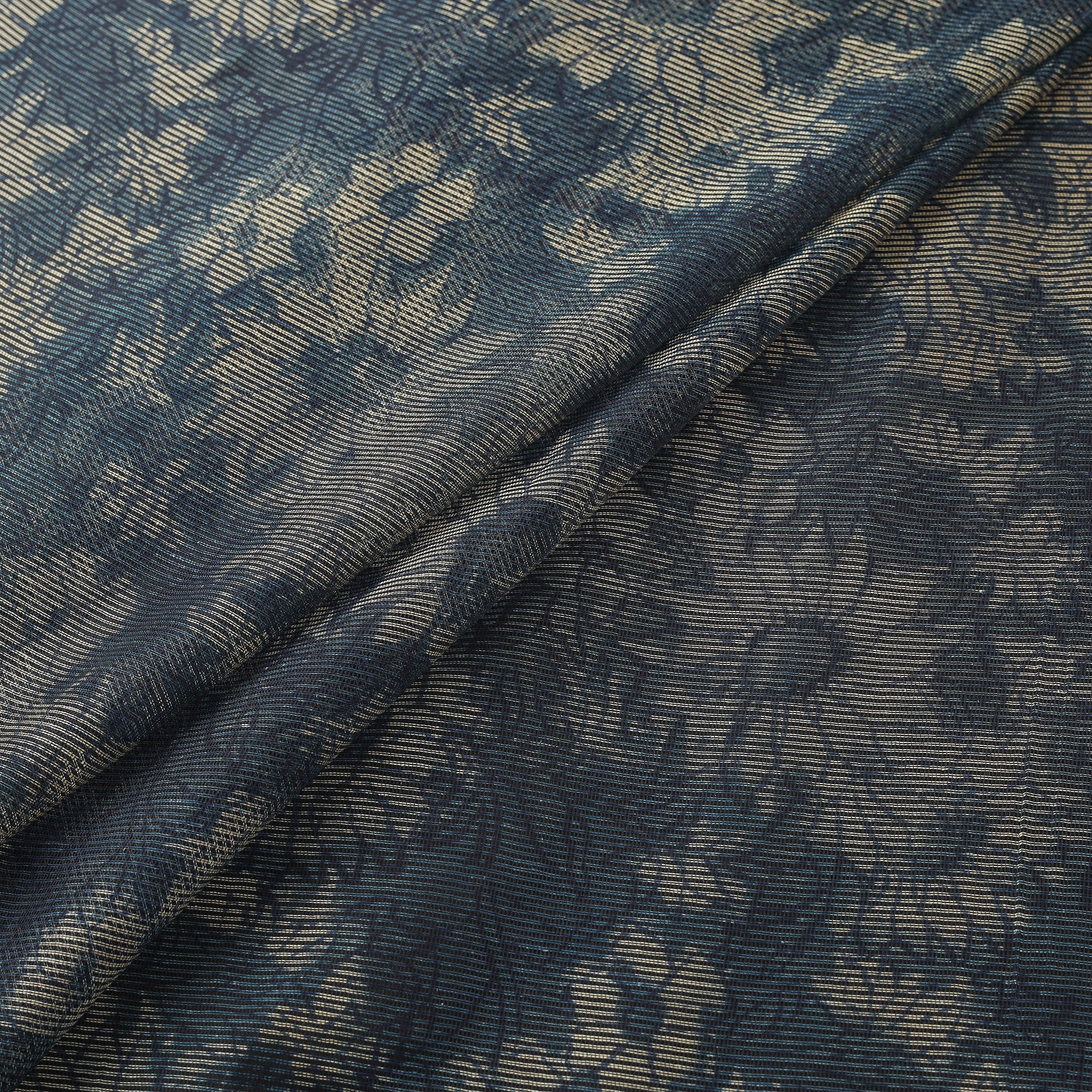 Blue - Bagru Indigo Hand Block Print Kota Doria Natural Dyed Cotton Fabric 08
