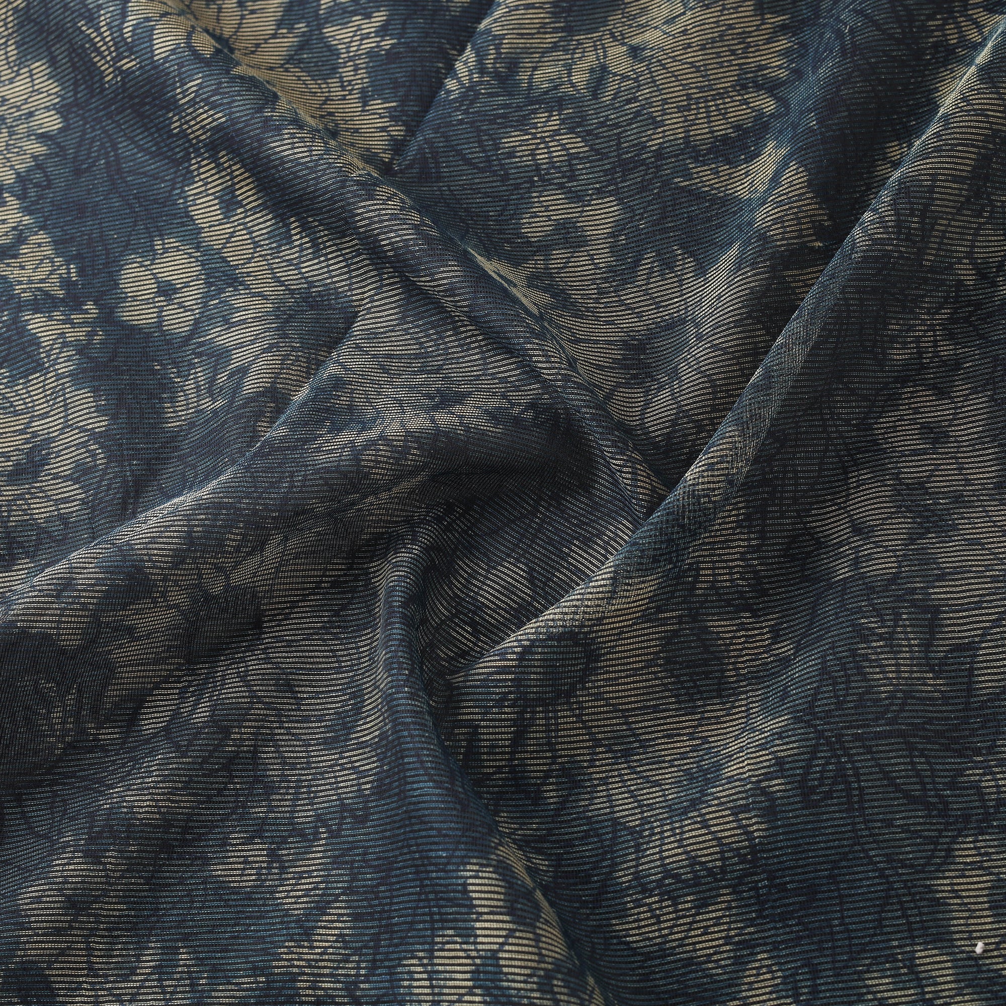 Blue - Bagru Indigo Hand Block Print Kota Doria Natural Dyed Cotton Fabric 08 - Image 3