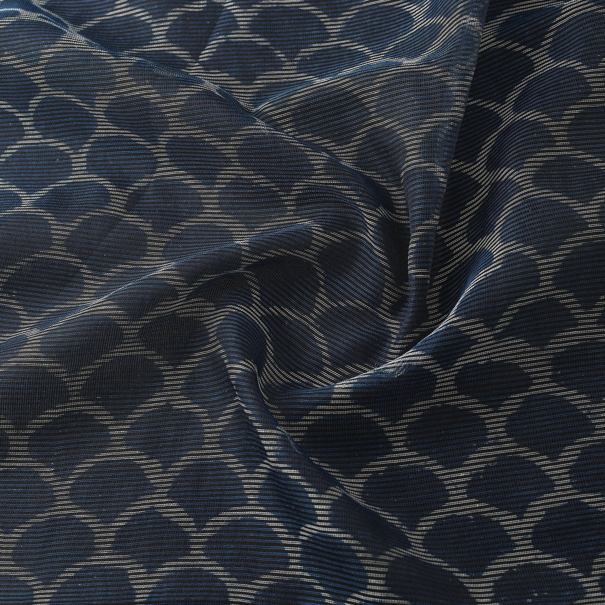 Blue - Bagru Indigo Hand Block Print Kota Doria Natural Dyed Cotton Fabric 09 - Image 3
