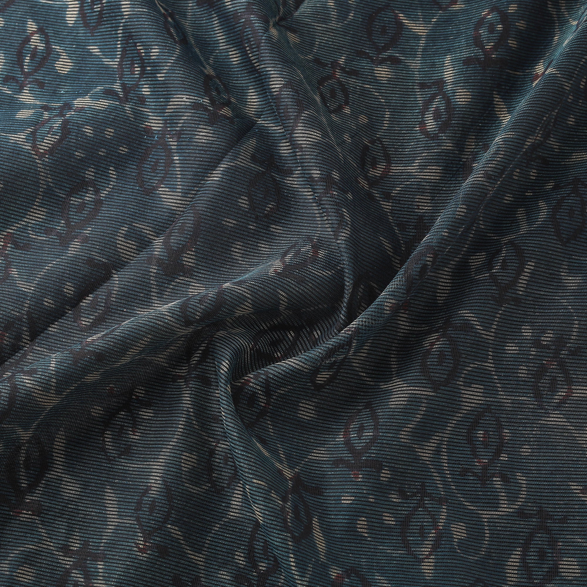 Blue - Bagru Indigo Hand Block Print Kota Doria Natural Dyed Cotton Fabric 16 - Image 3