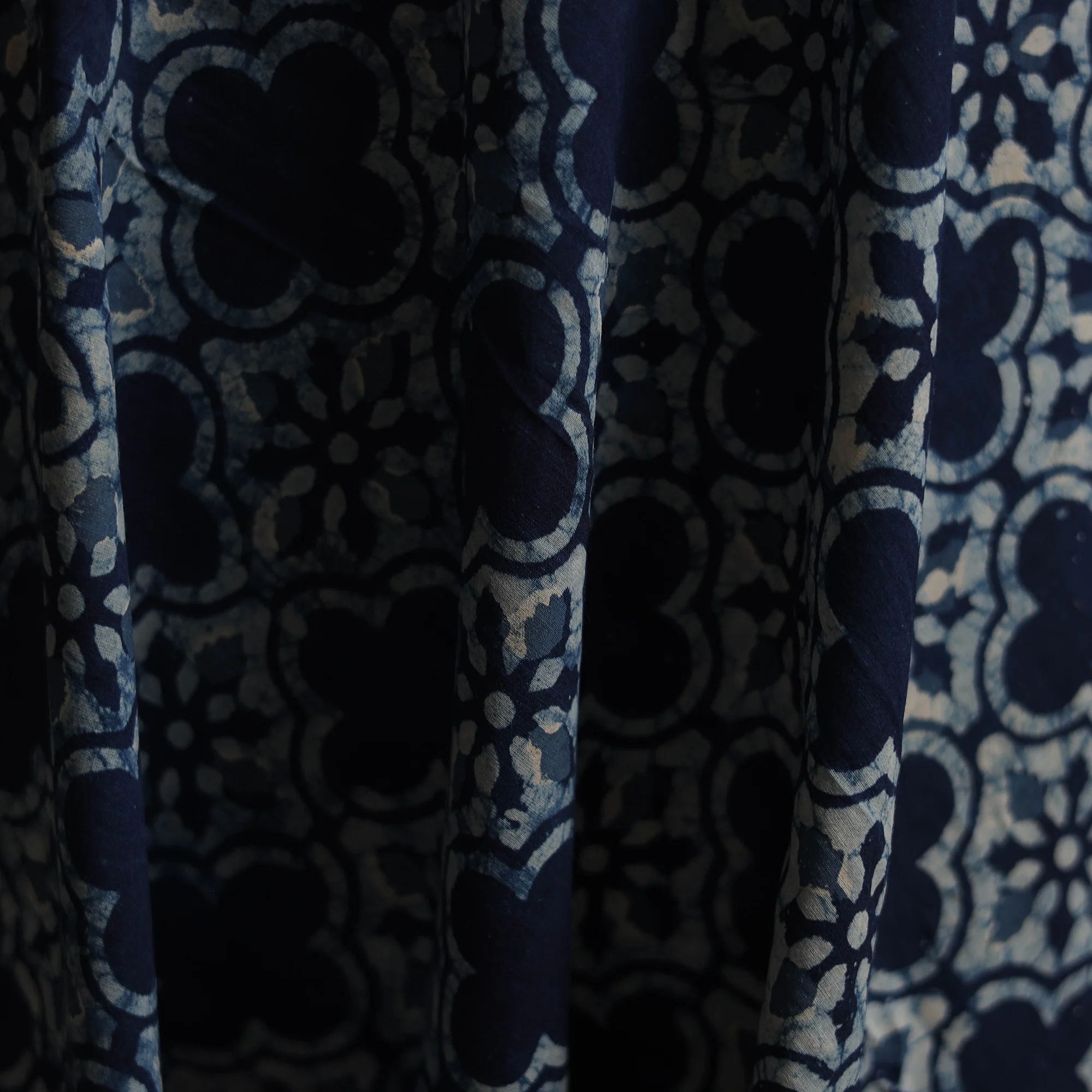 Blue - Bagru Indigo Hand Block Print Natural Dyed Cotton Fabric 05 - Image 3
