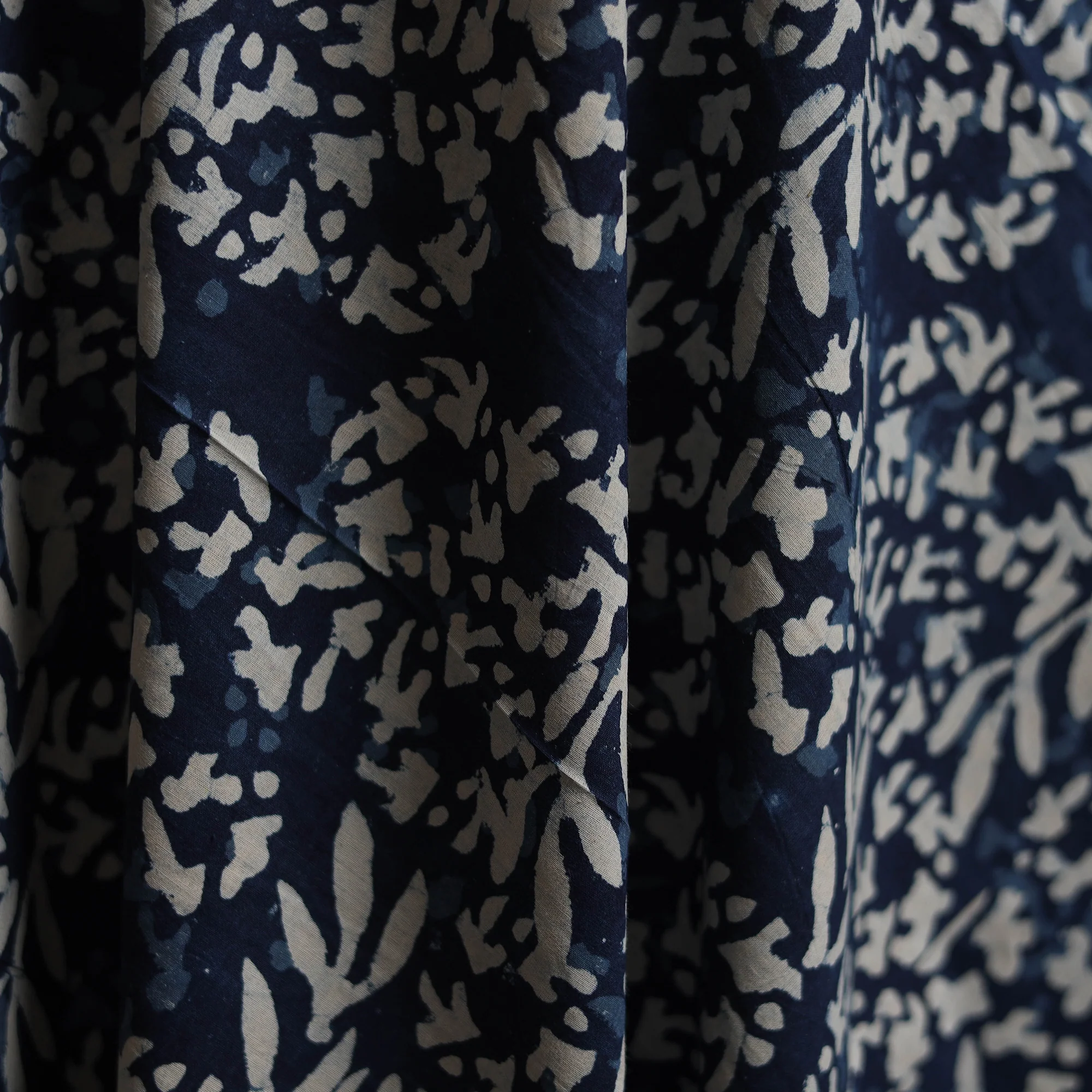 Blue - Bagru Indigo Hand Block Print Natural Dyed Cotton Fabric 07 - Image 3