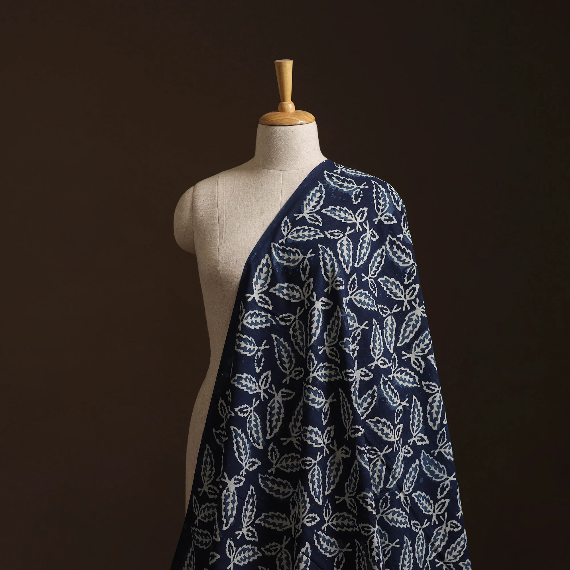 Blue - Bagru Indigo Hand Block Print Natural Dyed Cotton Fabric 09