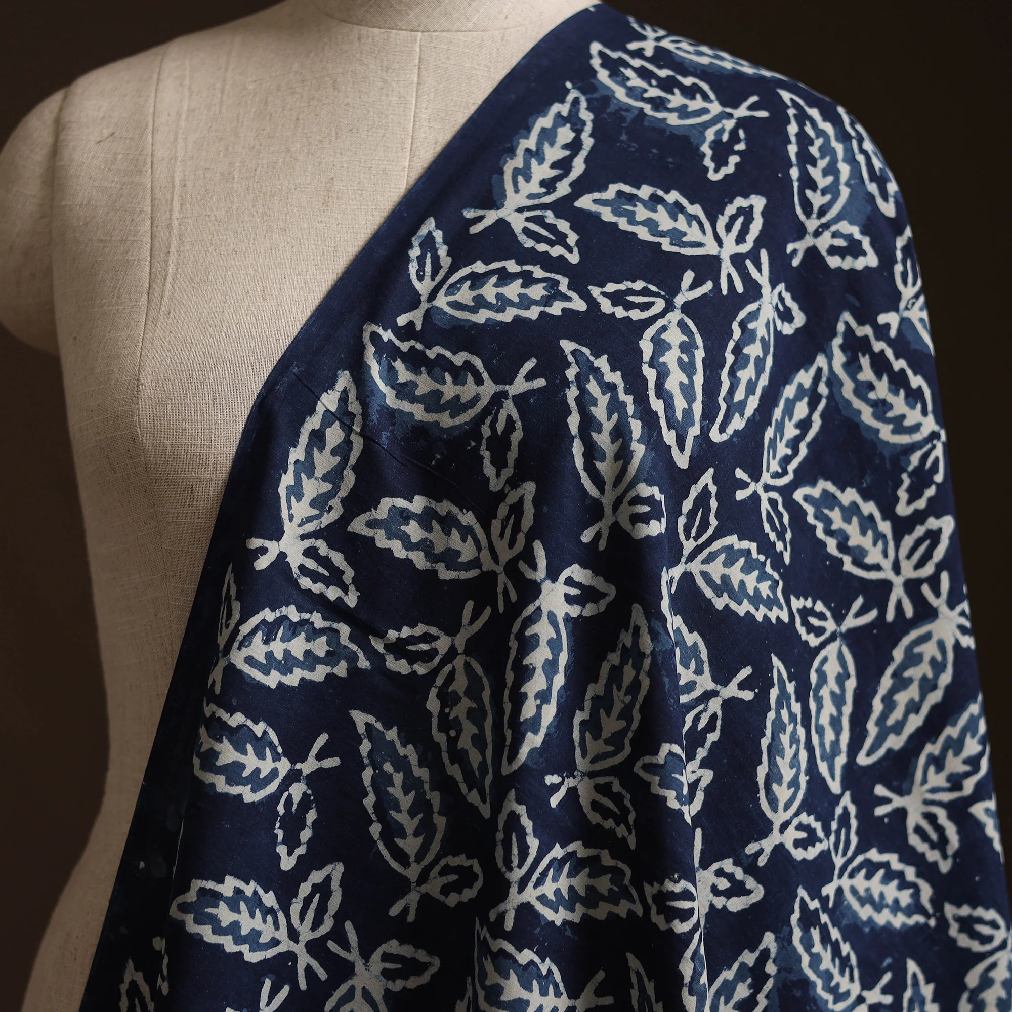 Blue - Bagru Indigo Hand Block Print Natural Dyed Cotton Fabric 09 - Image 2
