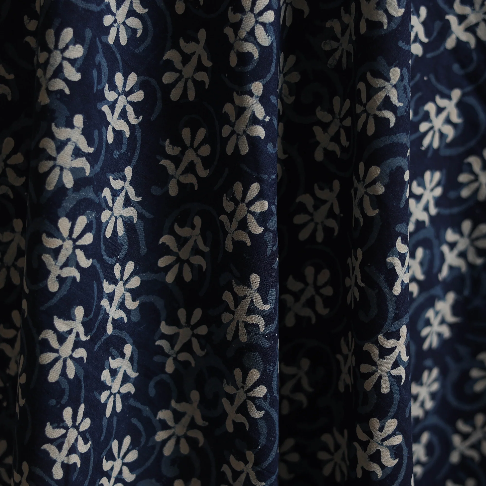 Blue - Bagru Indigo Hand Block Print Natural Dyed Cotton Fabric 11 - Image 3