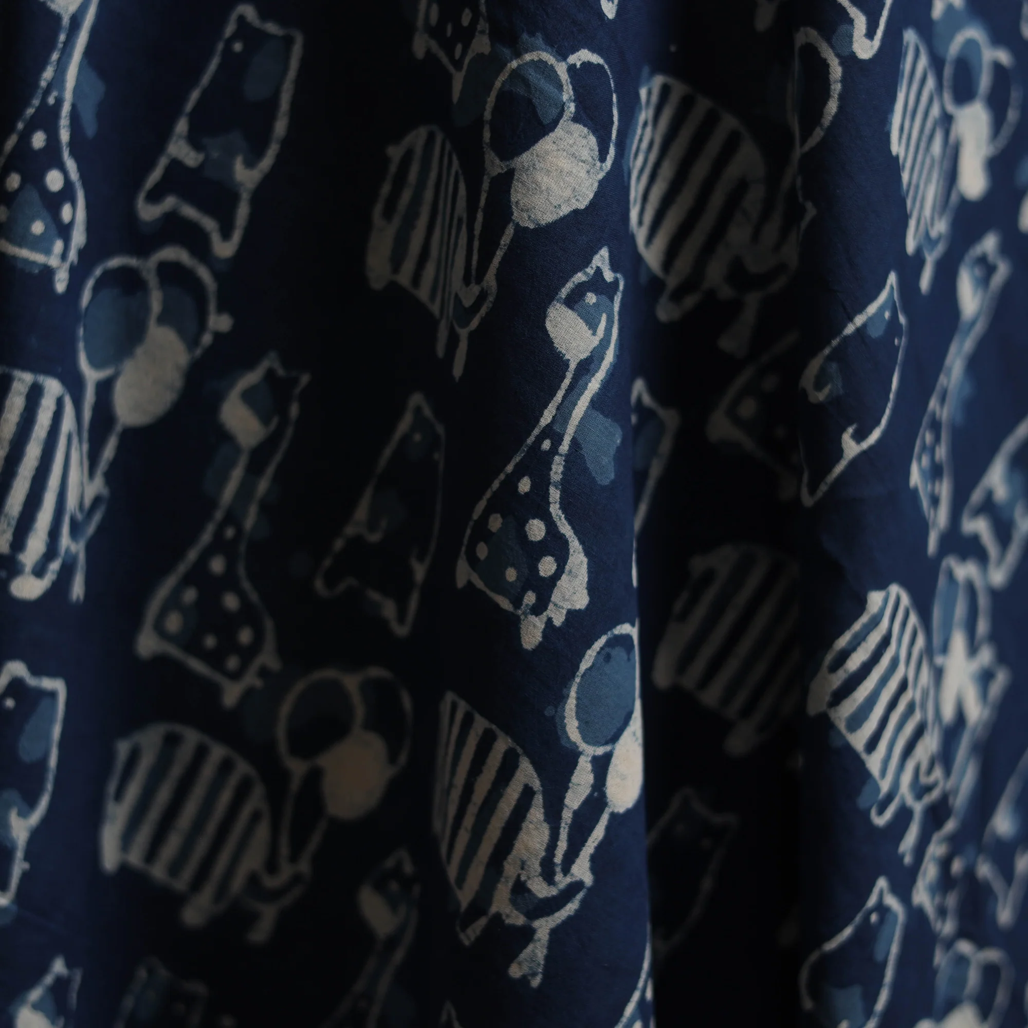 Blue - Bagru Indigo Hand Block Print Natural Dyed Cotton Fabric 12 - Image 3