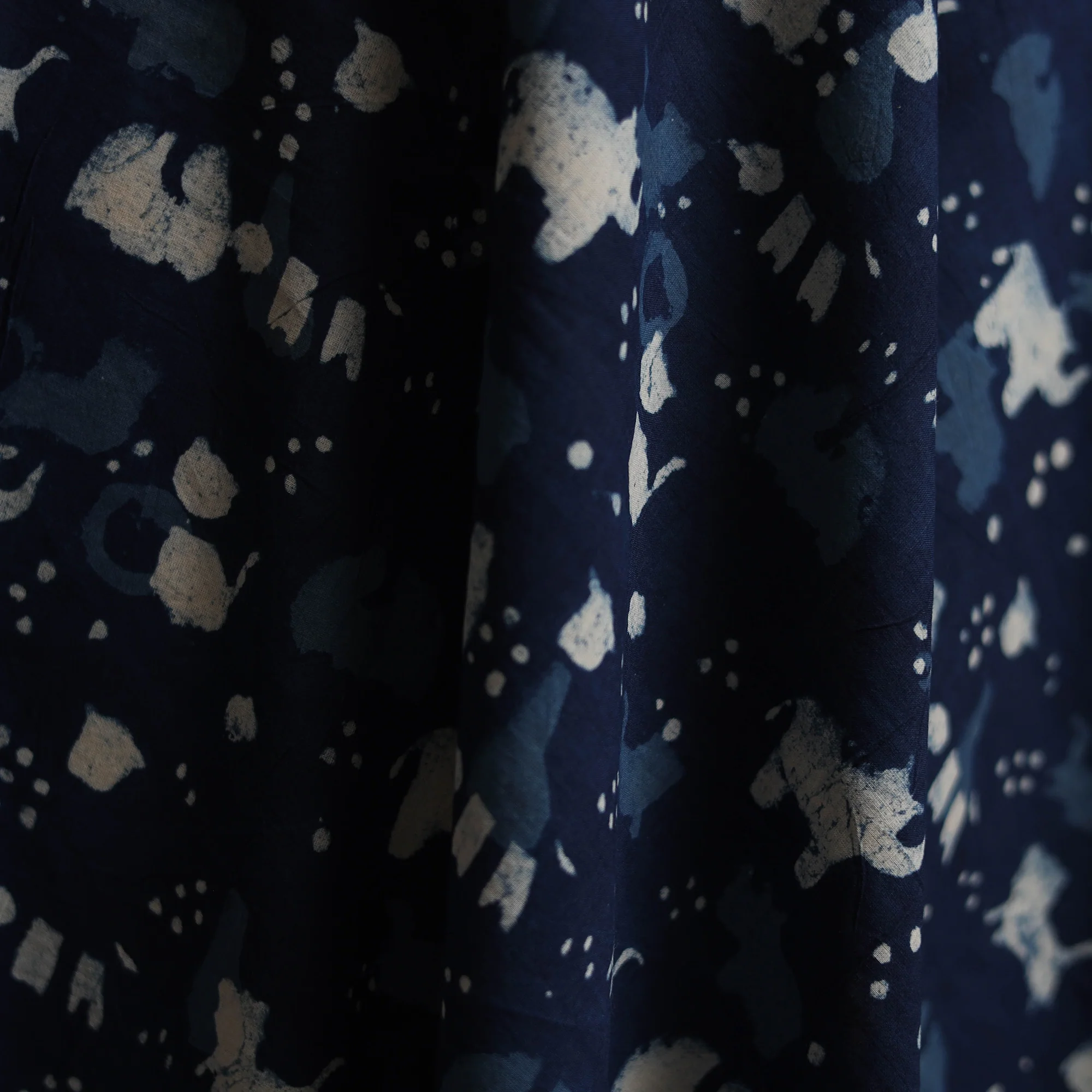 Blue - Bagru Indigo Hand Block Print Natural Dyed Cotton Fabric 13 - Image 3